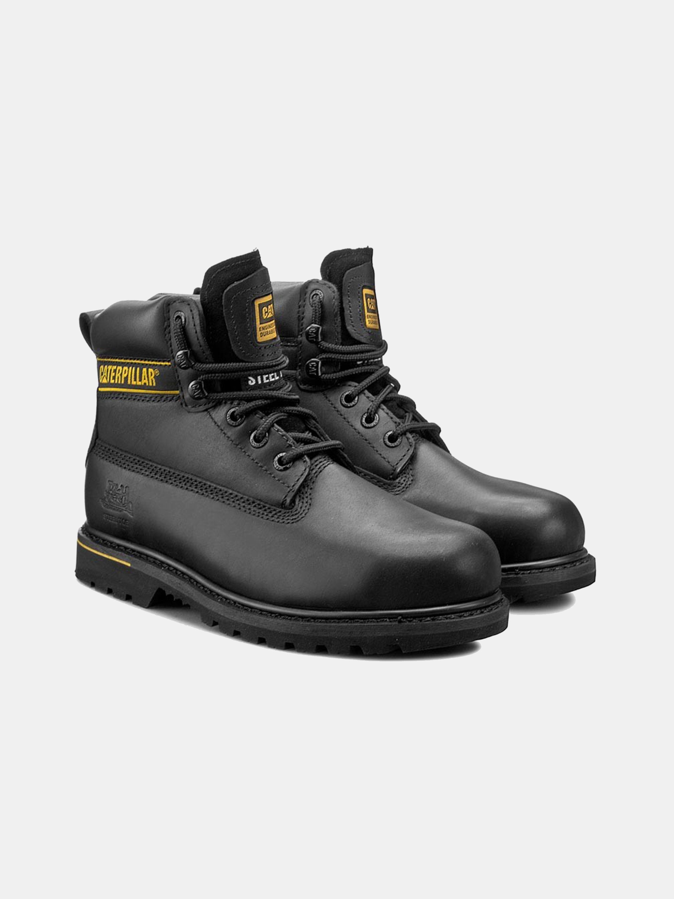 Caterpillar Men's Holton Steel Toe S3 HRO SRC Work Boot #color_Black