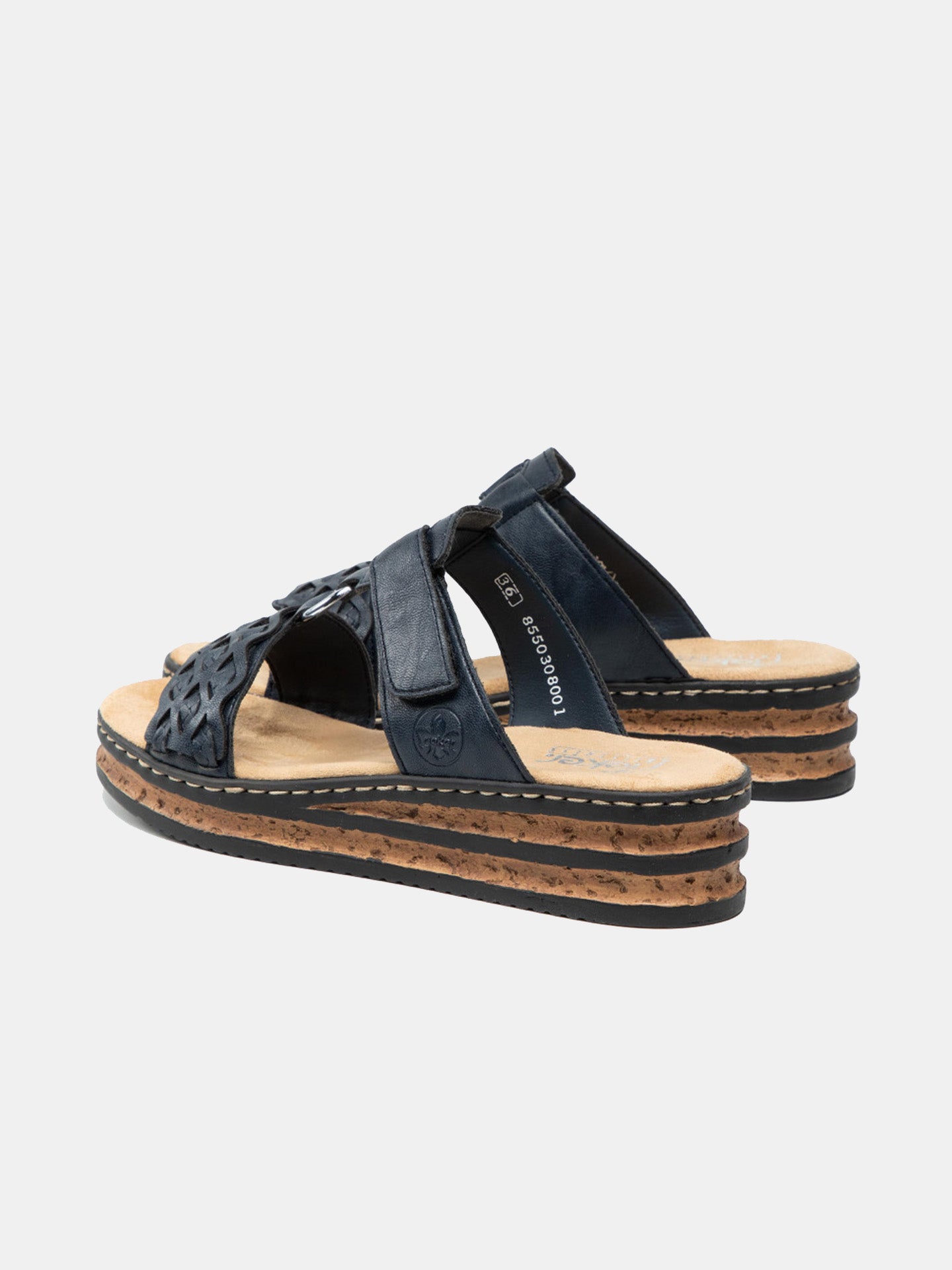 Rieker 629K9 Women's Slider Sandals #color_Navy