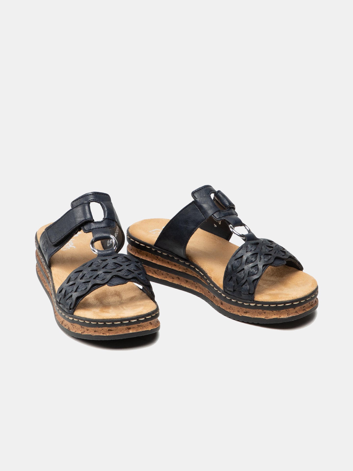 Rieker 629K9 Women's Slider Sandals #color_Navy