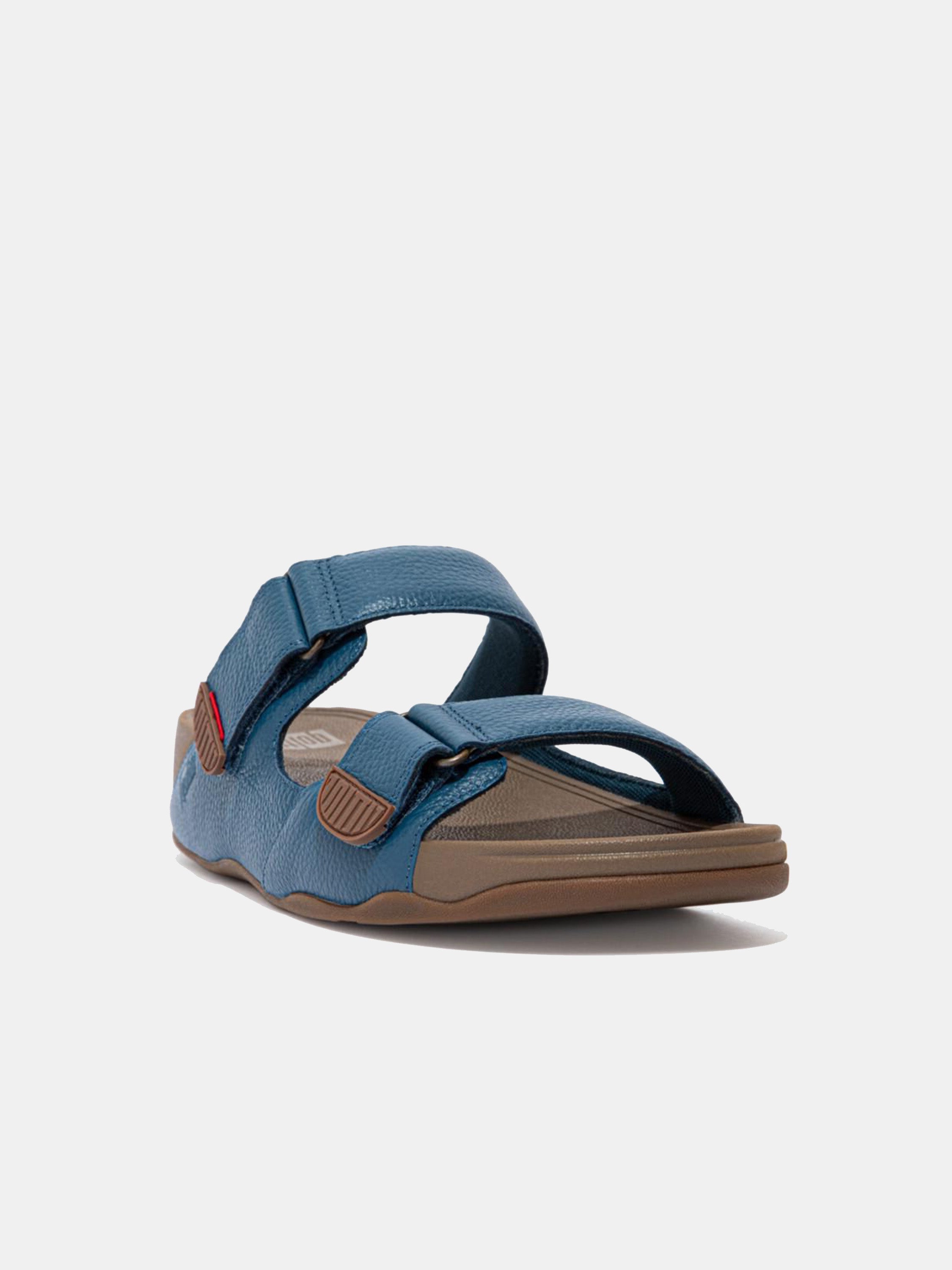Fitflop Men's Gogh Moc Adjustable Leather Slides #color_Blue