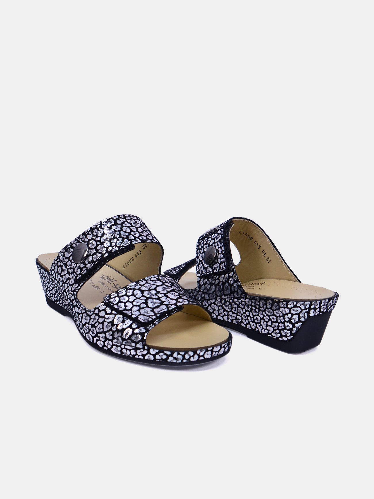 Vital 41008AS-469 Women's Slider Sandals #color_Black