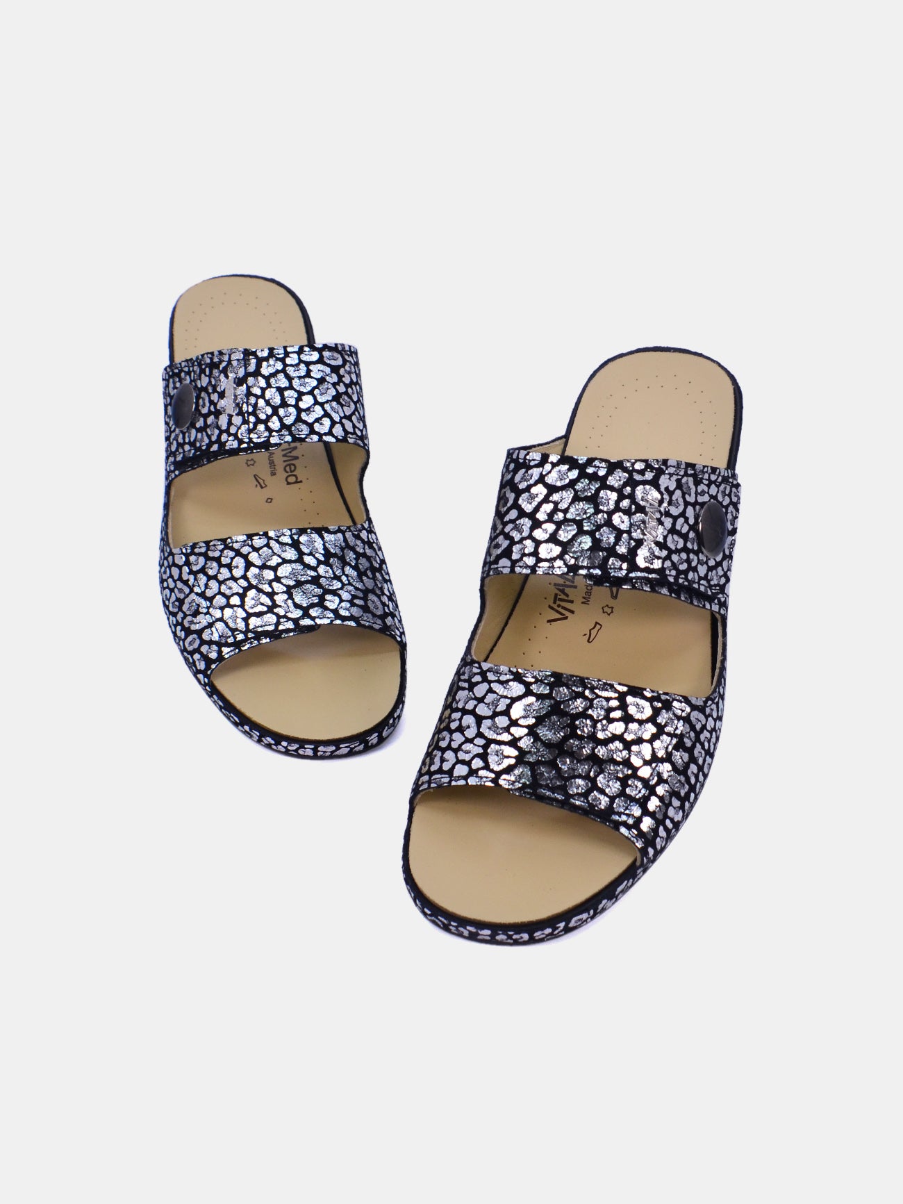 Vital 41008AS-469 Women's Slider Sandals #color_Black