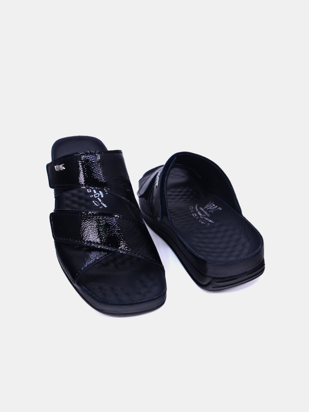 Vital 1802S-333 Women's Flat Sandals #color_Black