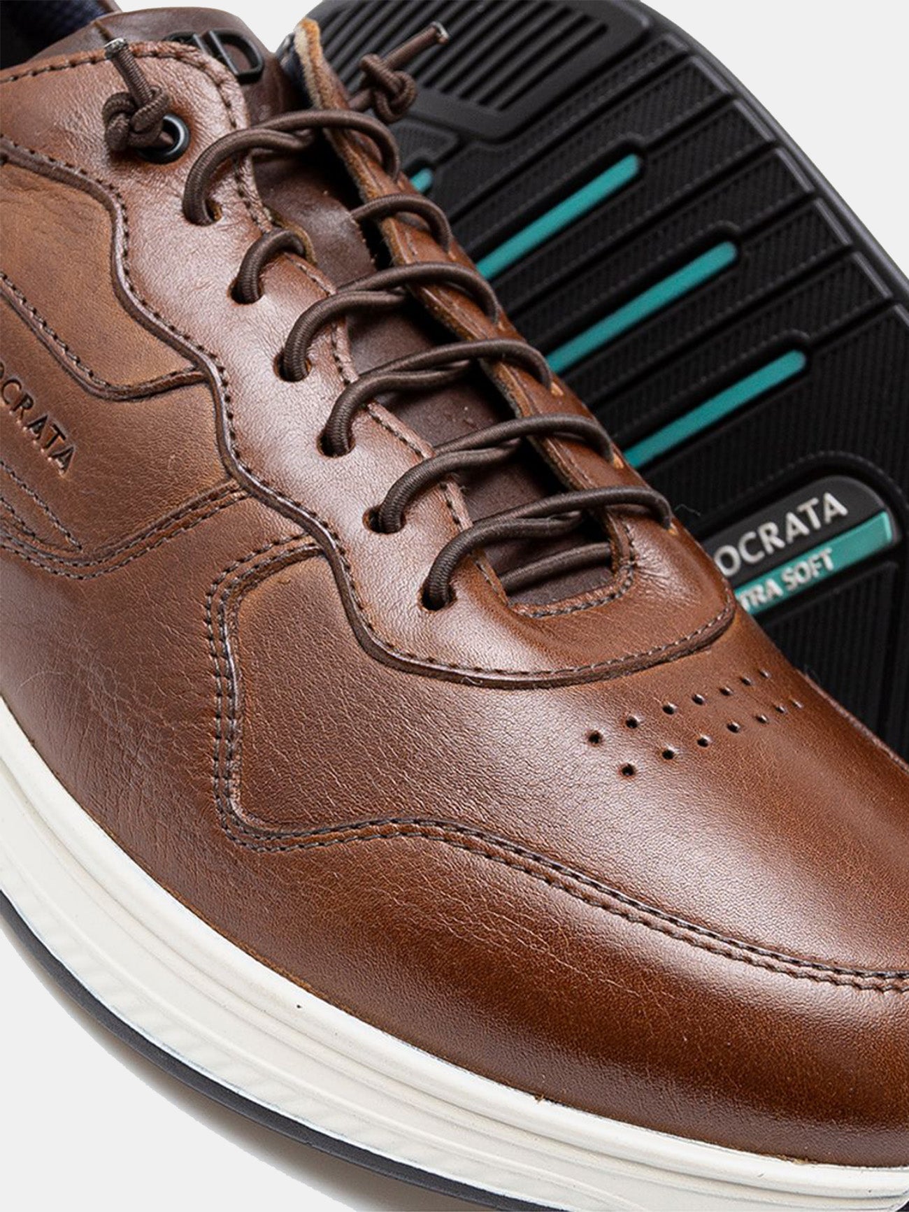 Democrata Men's Journey Extra Soft Denim Shoes #color_Brown