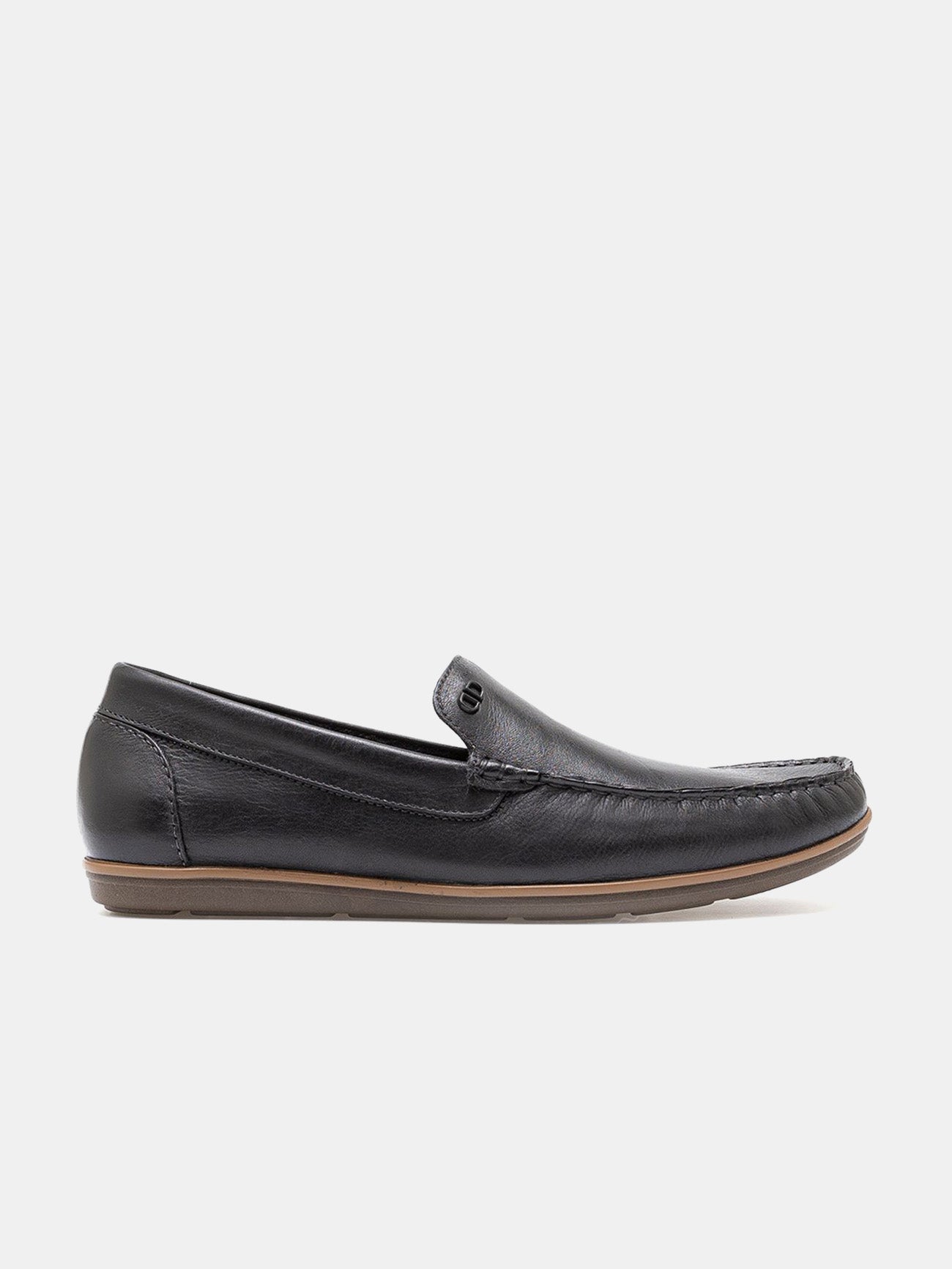 Democrata Men's Denim Moccasin Tag Shoes #color_Black