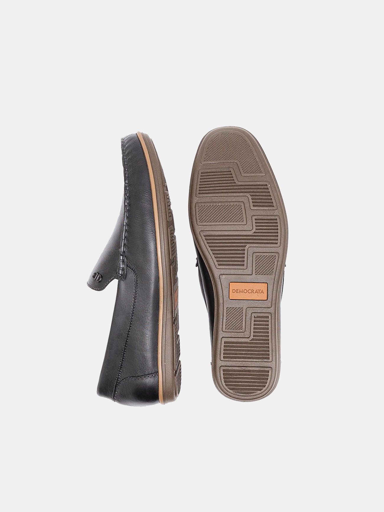Democrata Men's Denim Moccasin Tag Shoes #color_Black