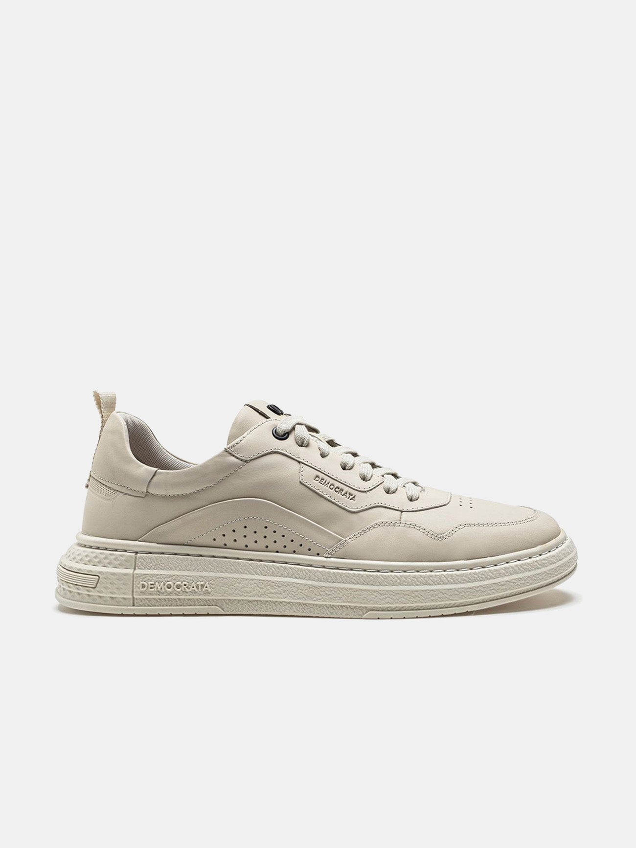 Democrata Men's Denim Jake Lace Sneakers #color_White