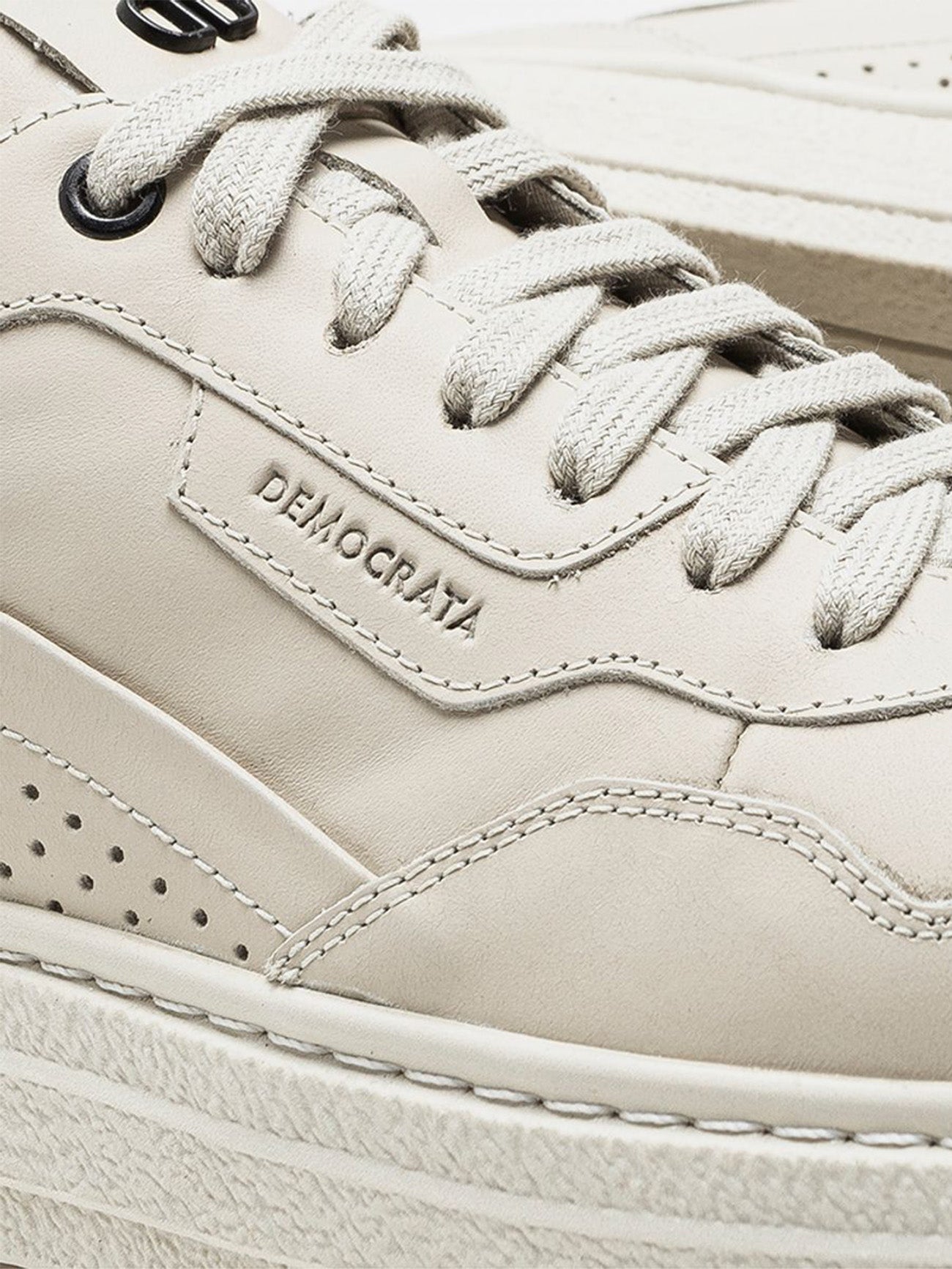 Democrata Men's Denim Jake Lace Sneakers #color_White