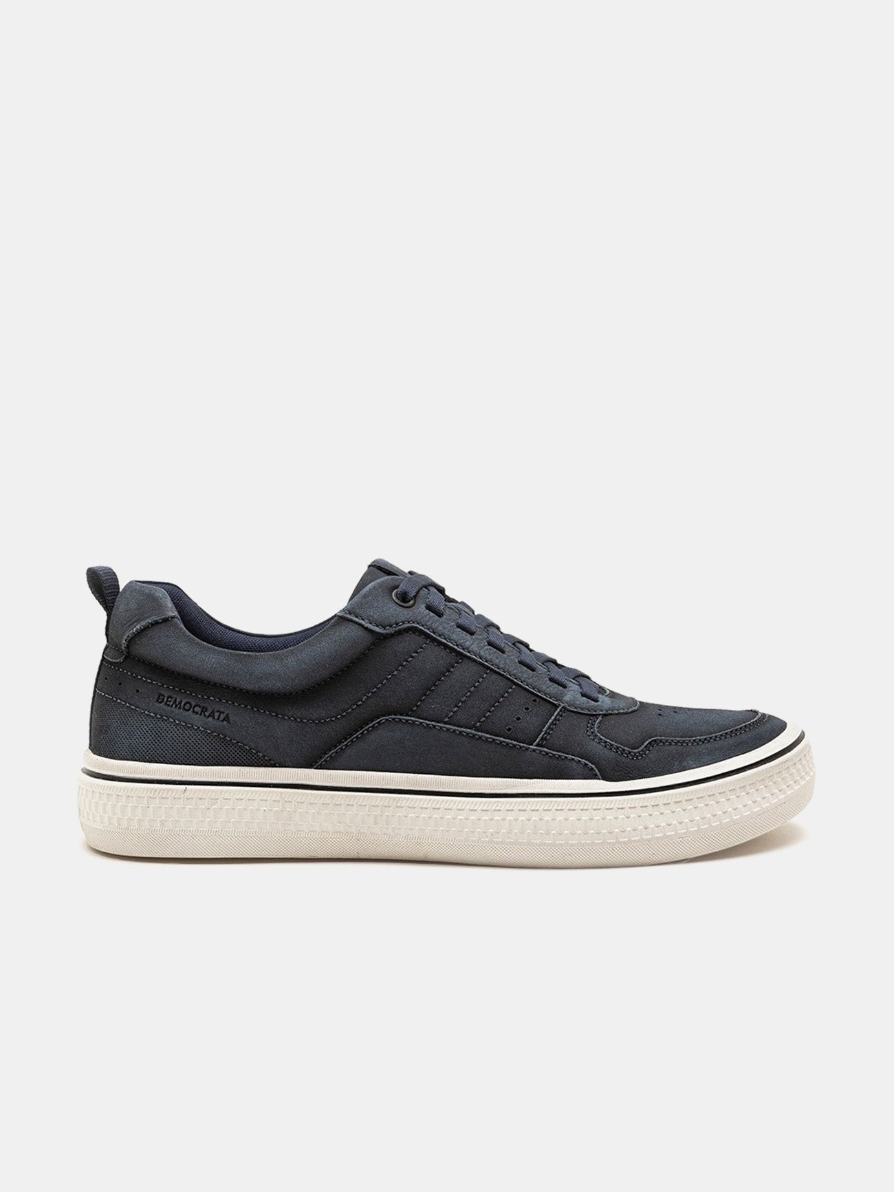 Democrata Men's Denim Fender Leather Sneakers #color_Navy