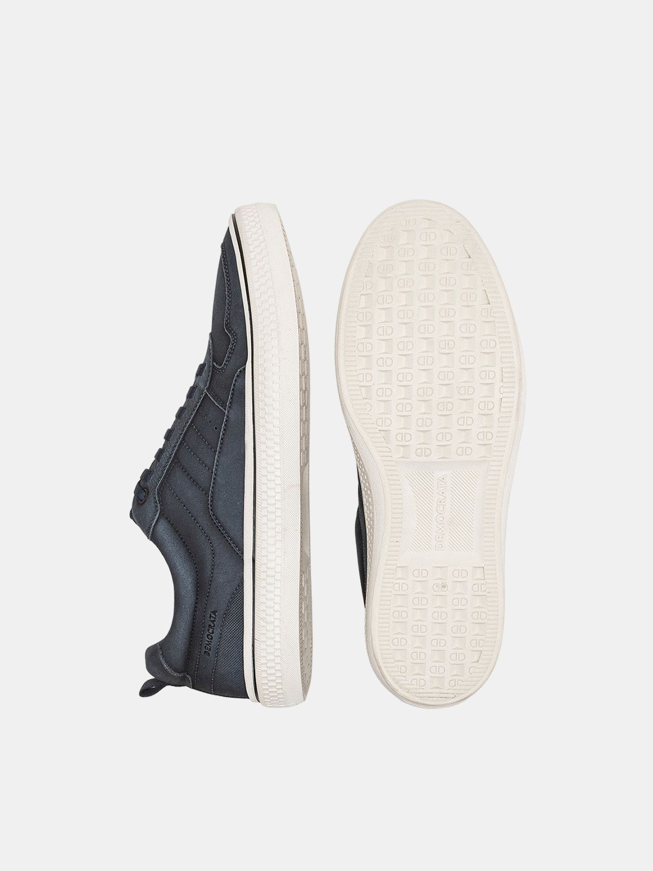 Democrata Men's Denim Fender Leather Sneakers #color_Navy