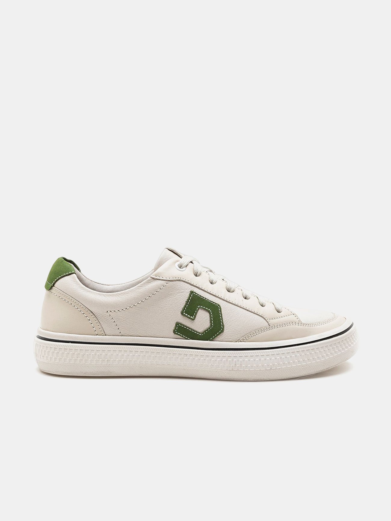 Democrata Men's Fender Denim Leather Sneakers #color_white