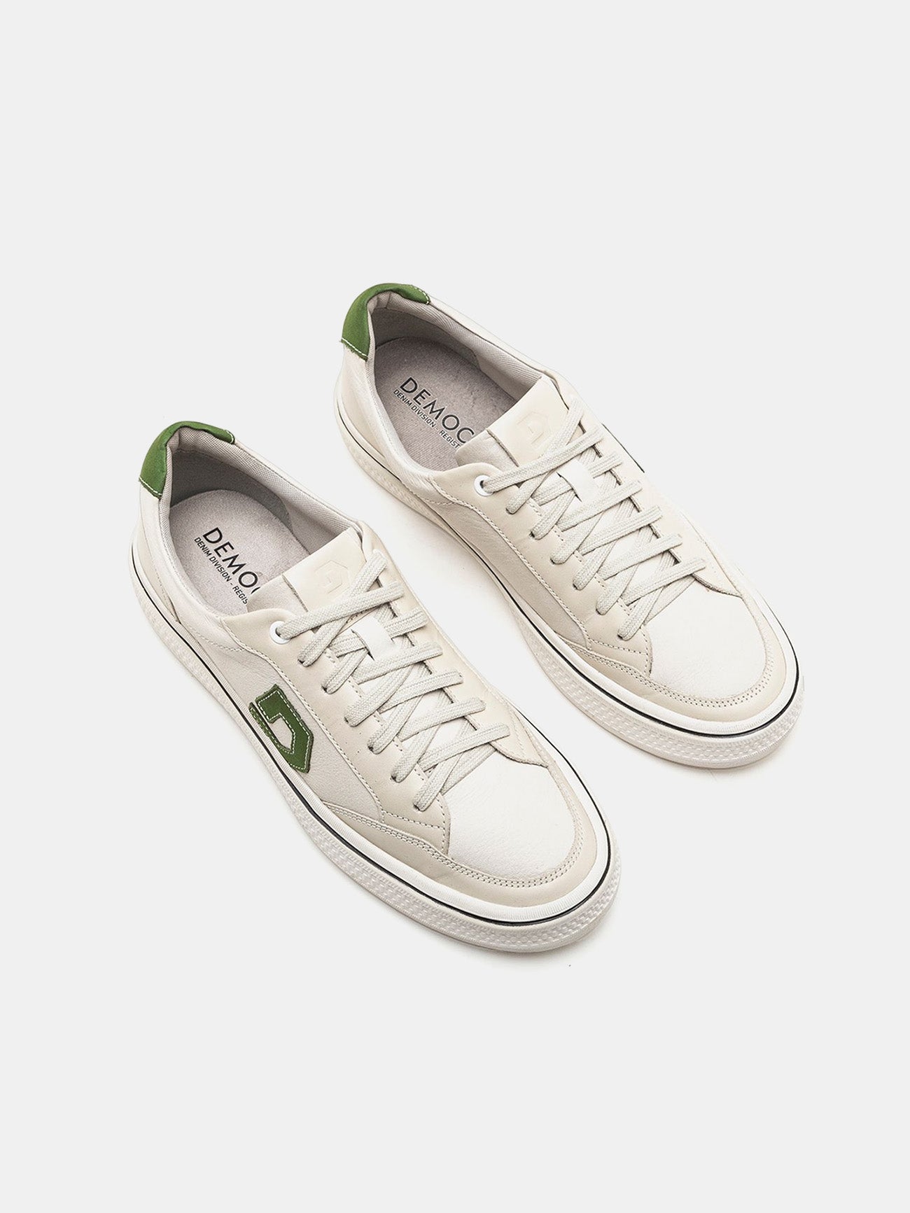 Democrata Men's Fender Denim Leather Sneakers #color_white