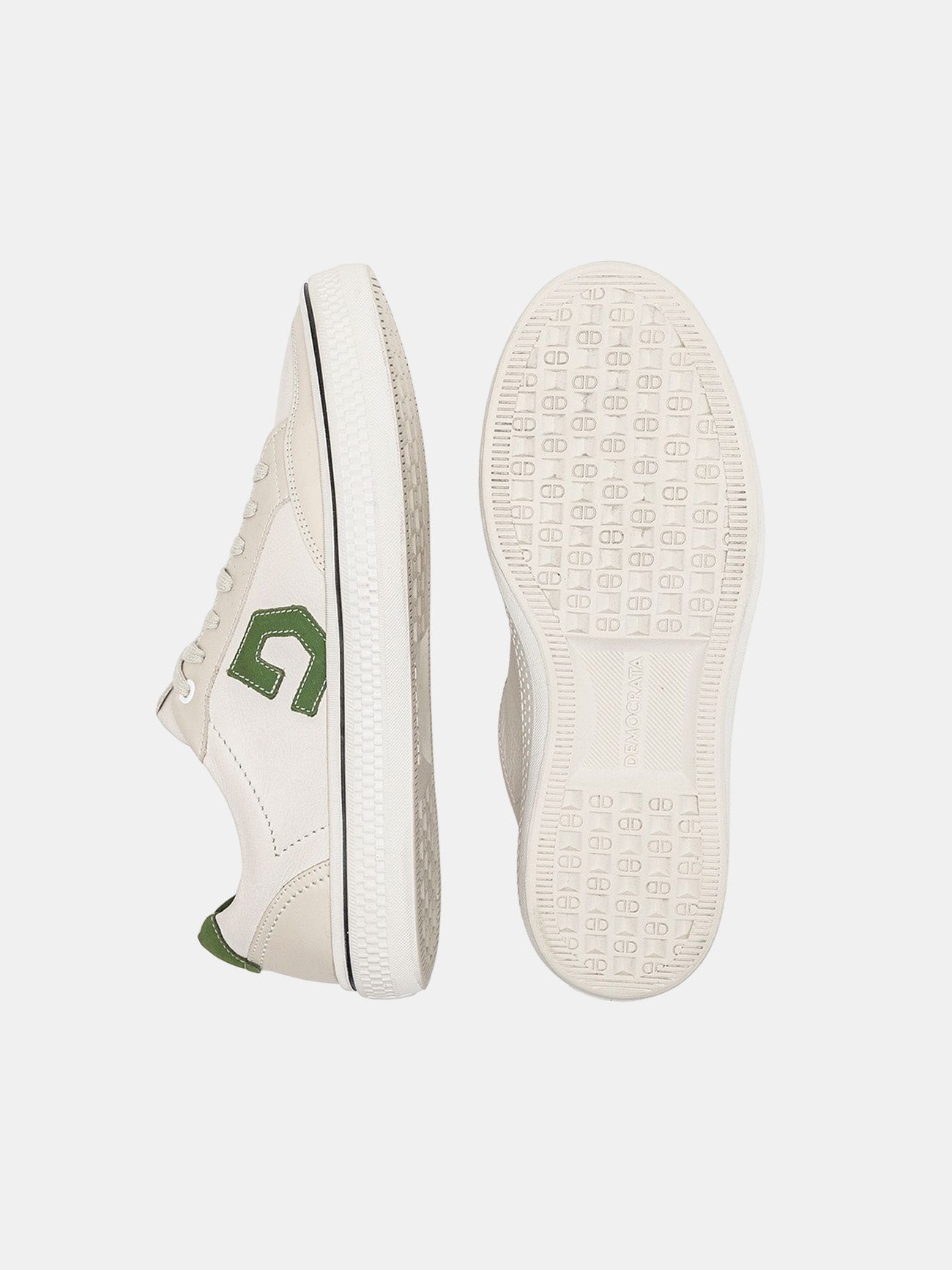 Democrata Men's Fender Denim Leather Sneakers #color_white