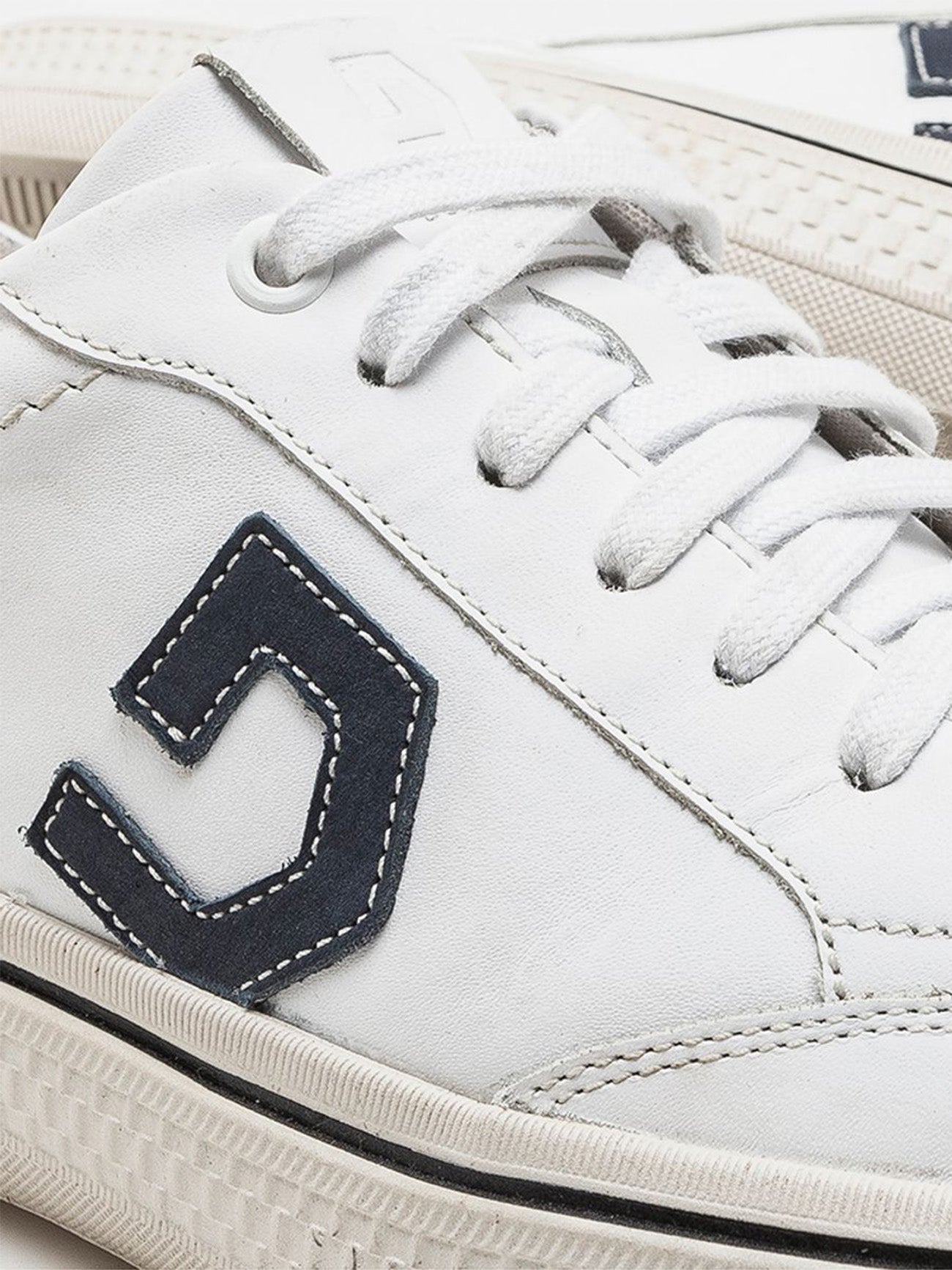 Democrata Men's Fender Denim Leather Sneakers #color_White