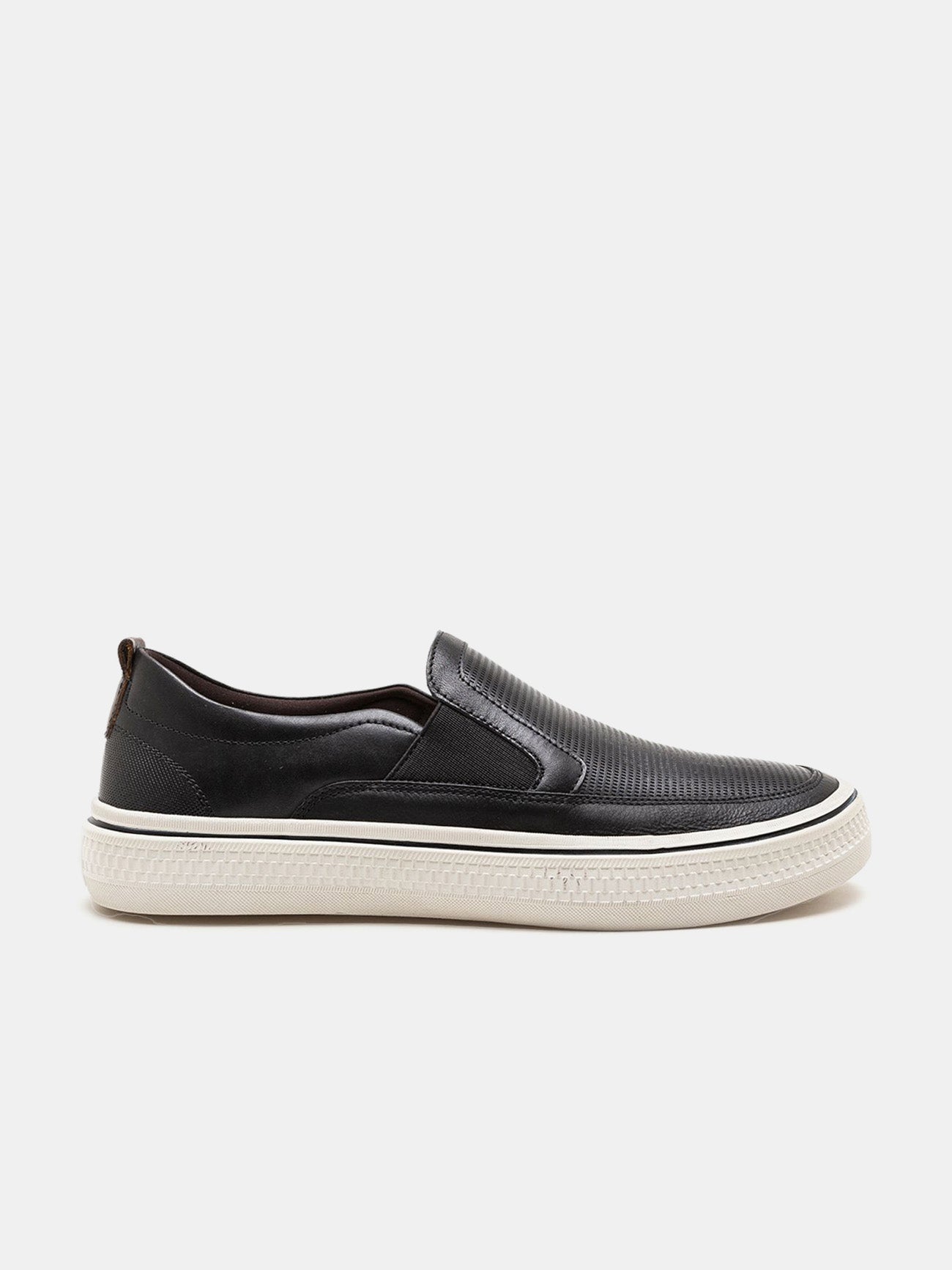 Democrata Men's Fender Leather Denim Sneakers #color_Black