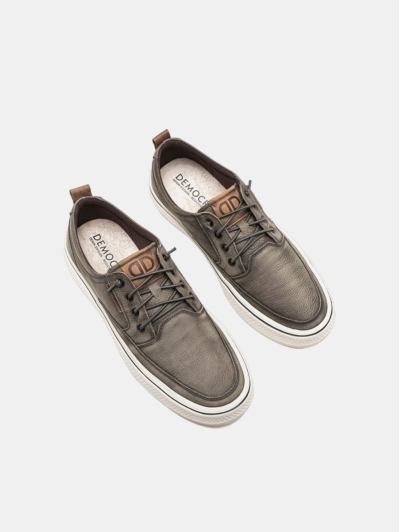 Democrata Men's Fender Denim Leather Sneakers #color_Gray