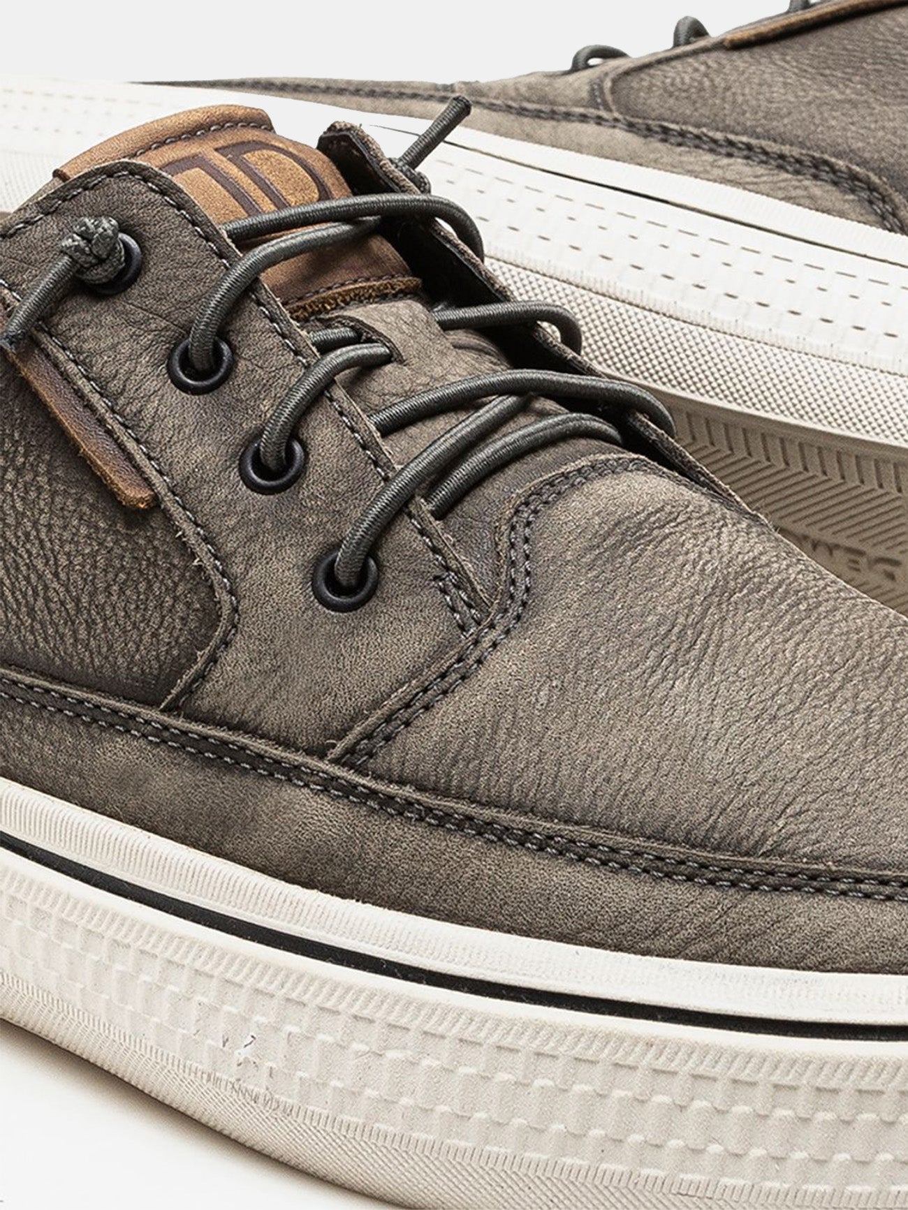 Democrata Men's Fender Denim Leather Sneakers #color_Gray