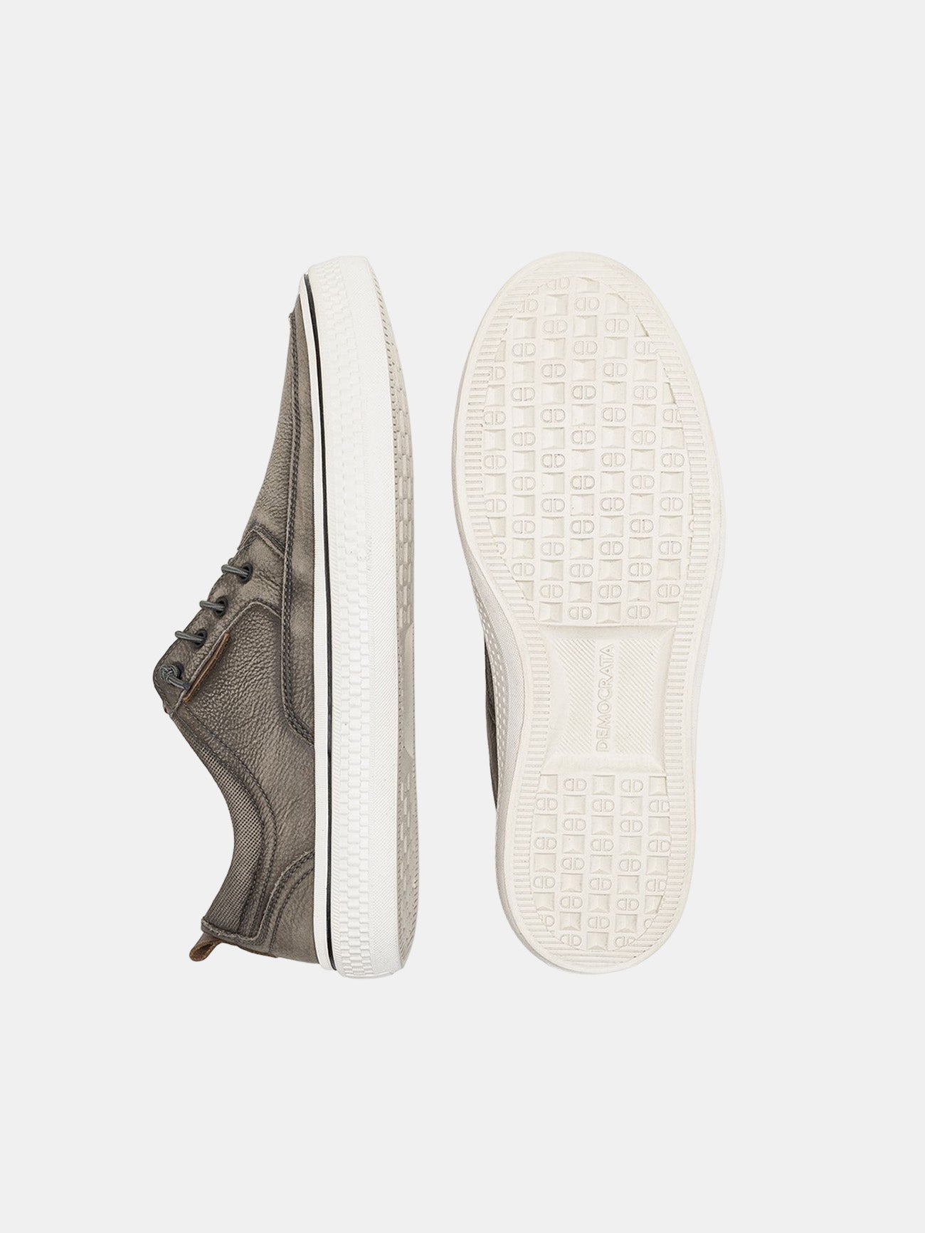 Democrata Men's Fender Denim Leather Sneakers #color_Gray