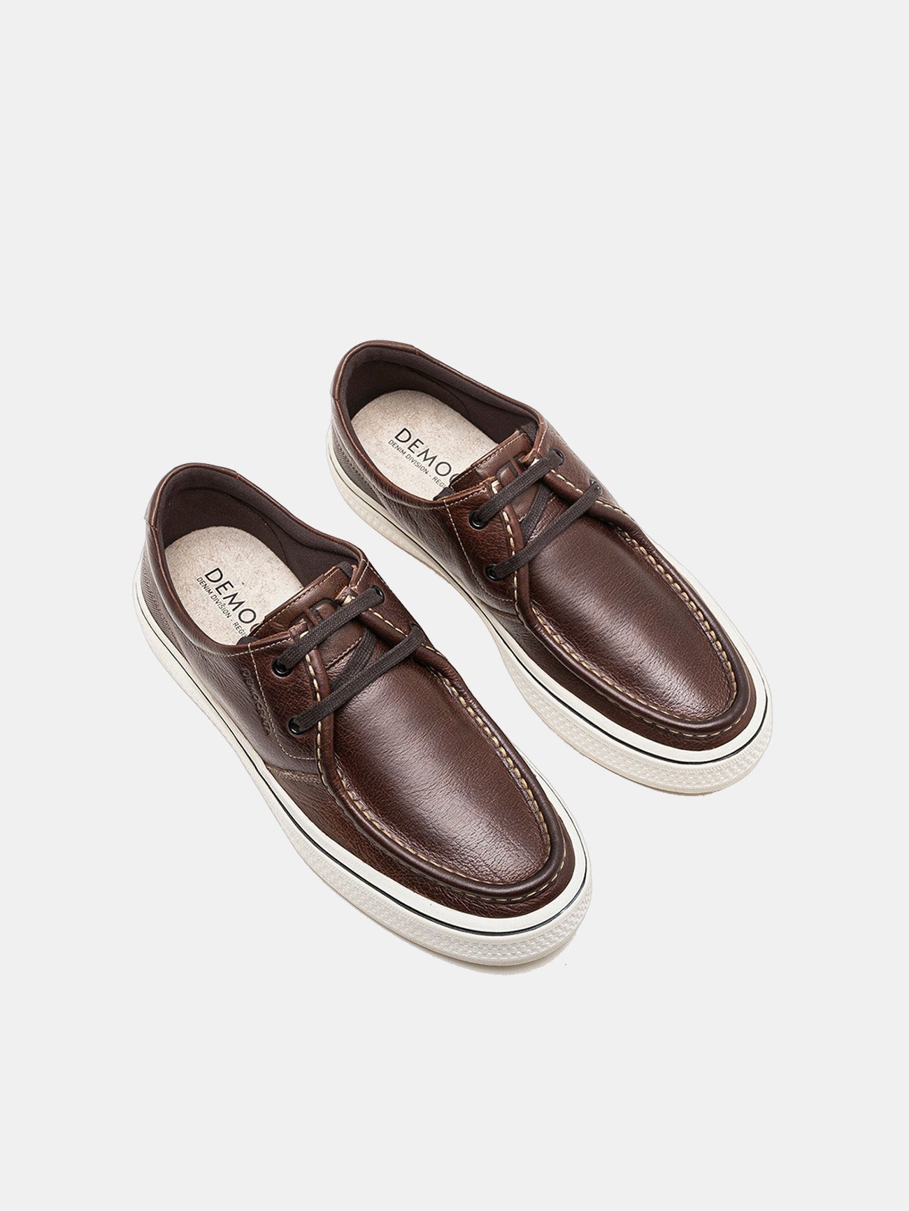 Democrata Men's Fender Denim Leather Sneakers #color_brown