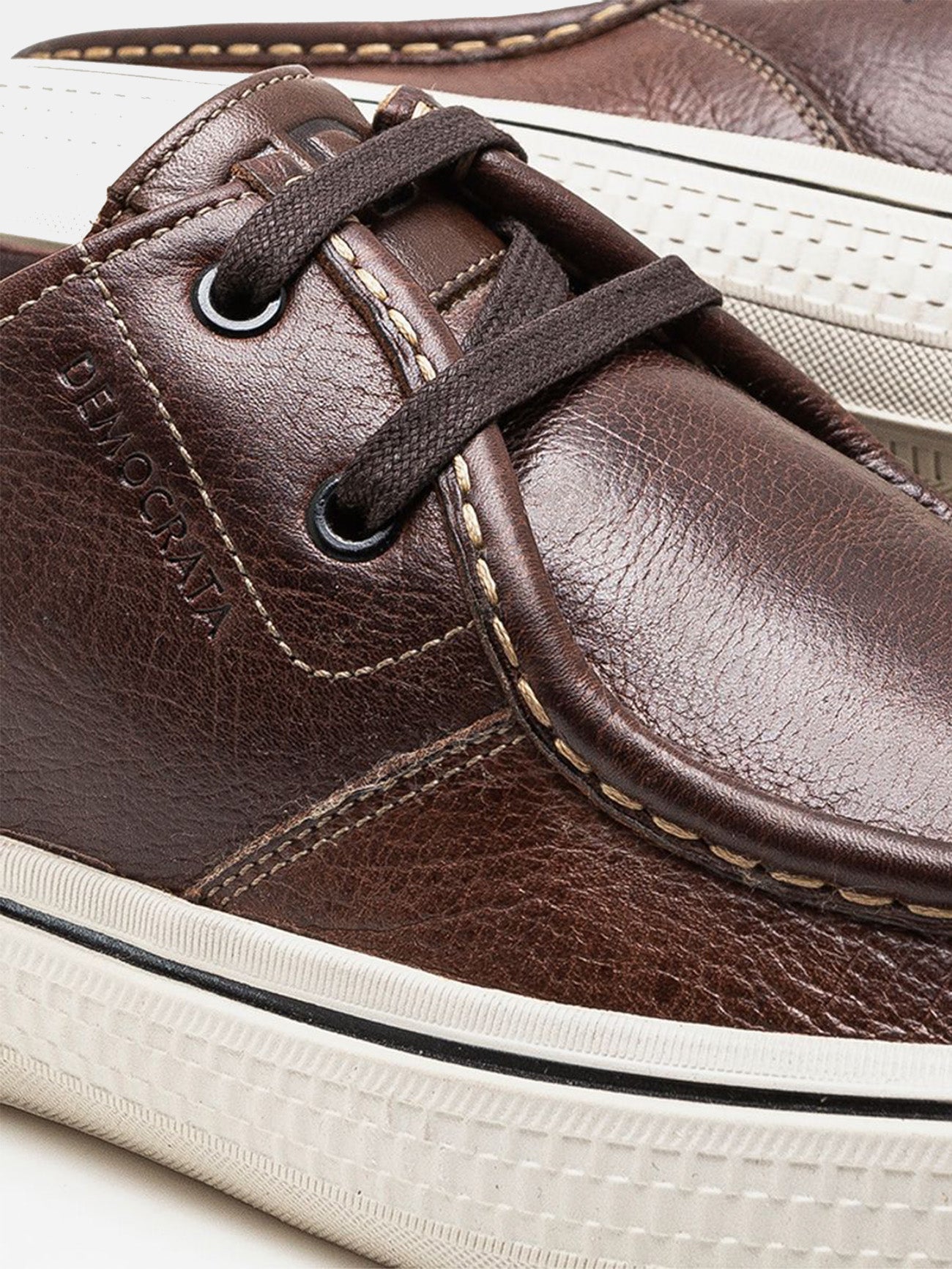 Democrata Men's Fender Denim Leather Sneakers #color_brown