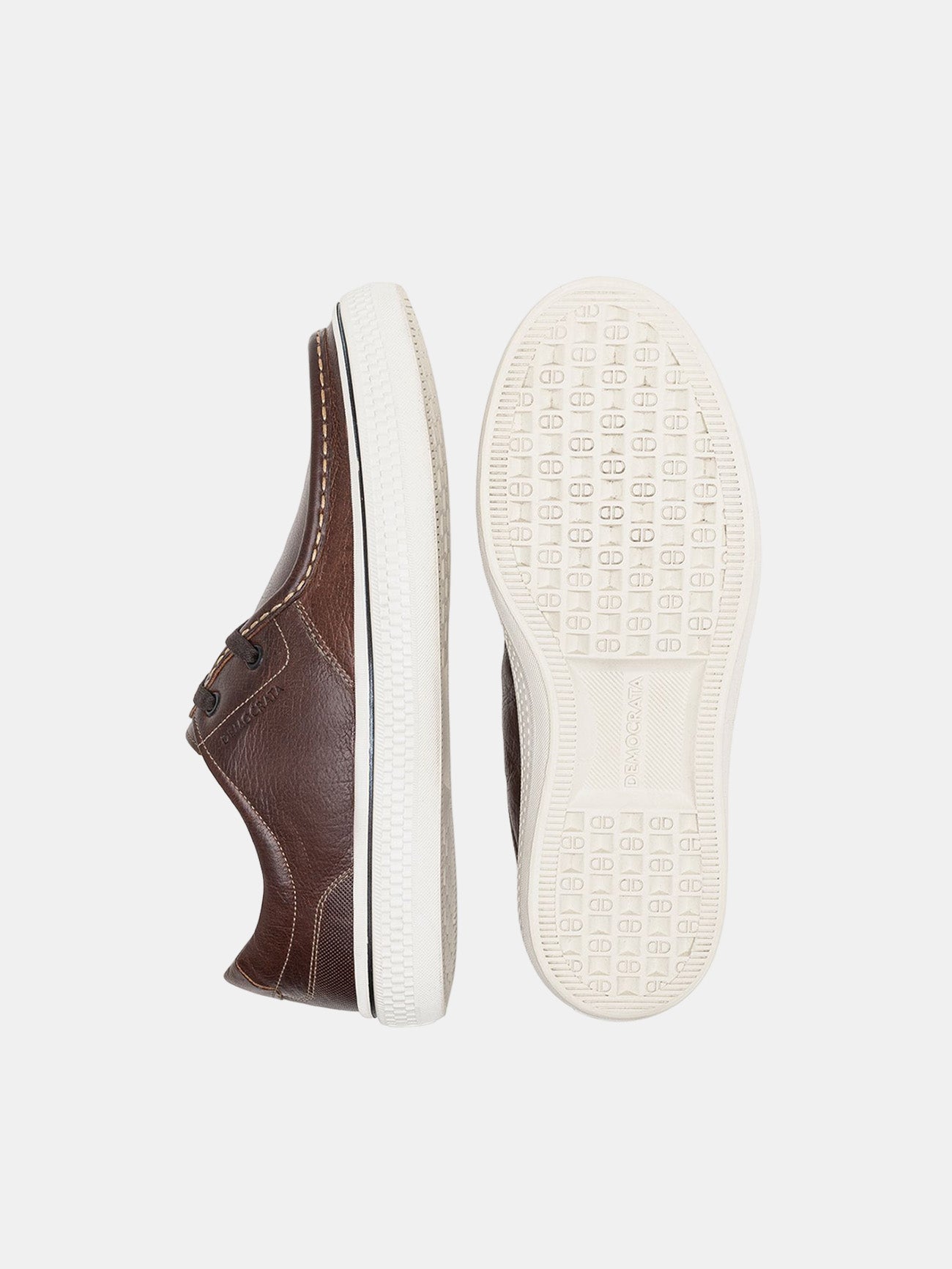 Democrata Men's Fender Denim Leather Sneakers #color_brown