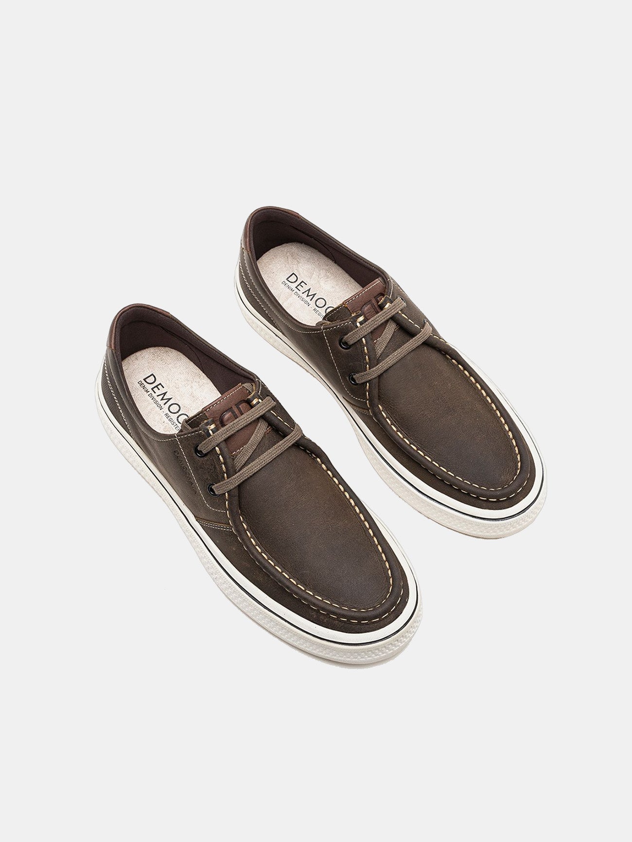 Democrata Men's Fender Denim Leather Sneakers #color_brown