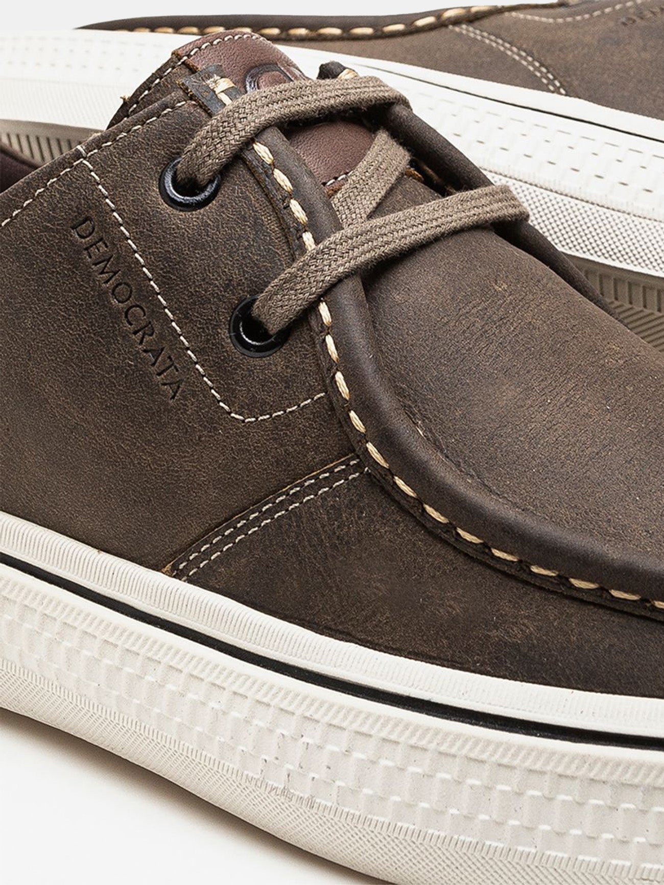 Democrata Men's Fender Denim Leather Sneakers #color_brown