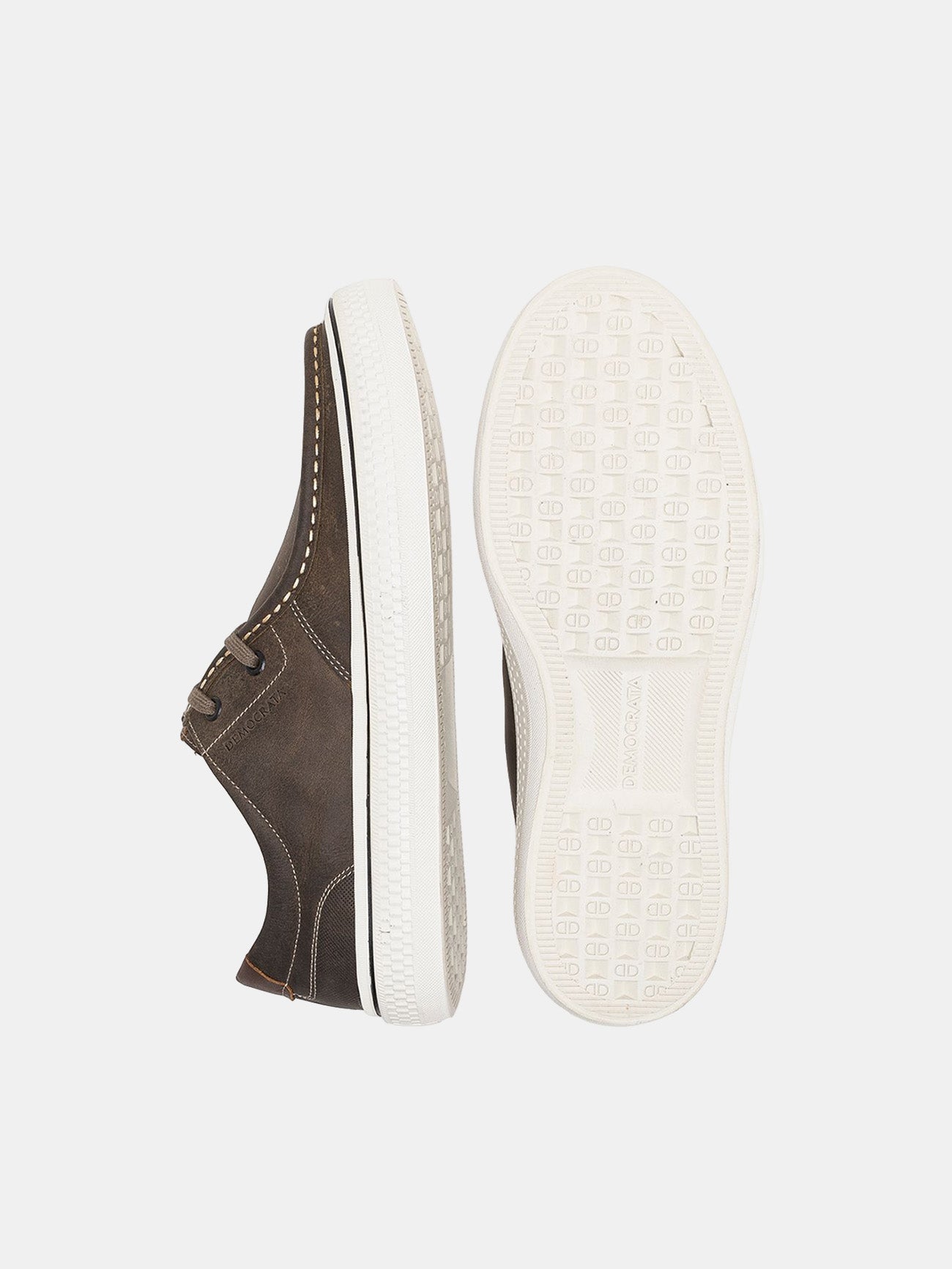 Democrata Men's Fender Denim Leather Sneakers #color_brown