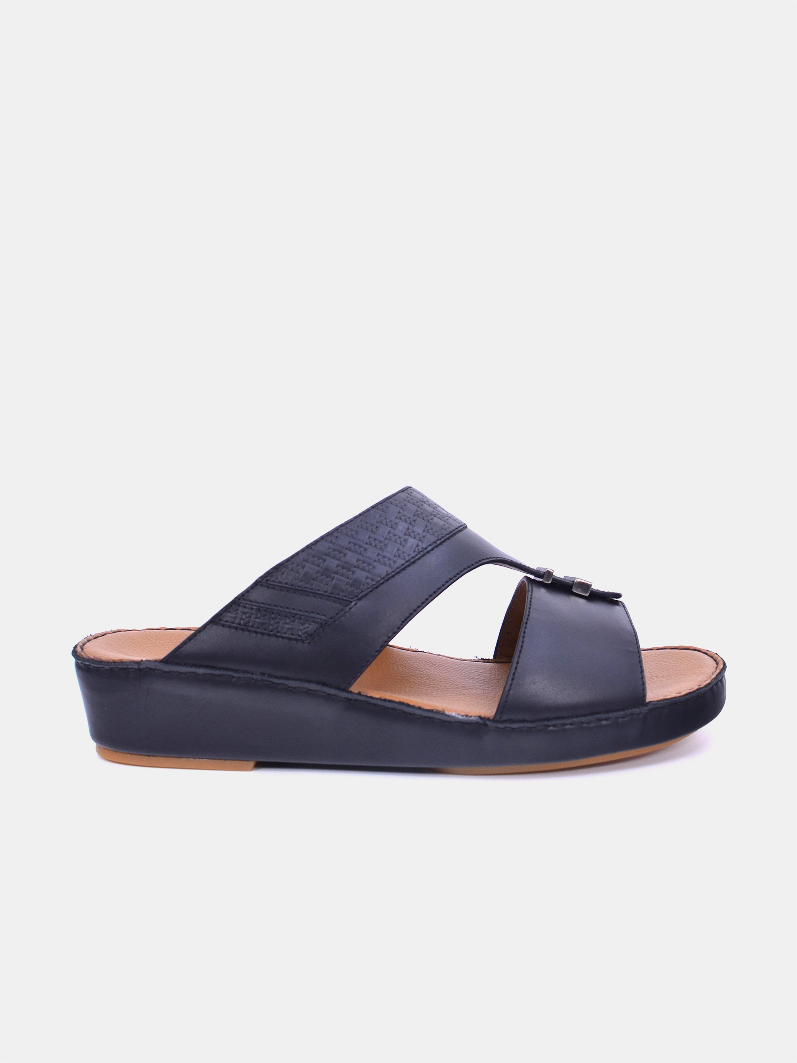 Barjeel Uno BS38 Men's Arabic Sandals #color_Black