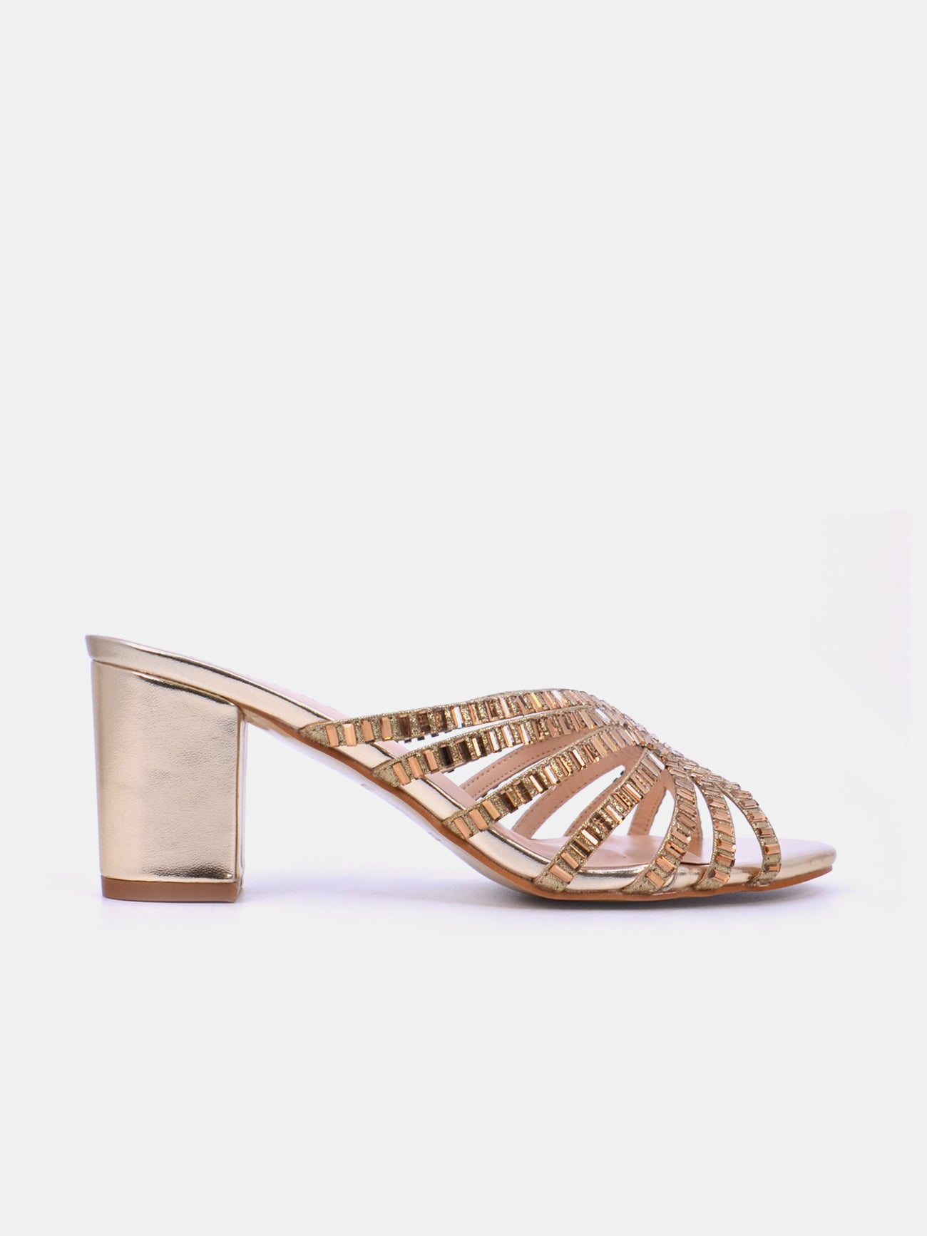 Mynaal Velaq Women's Block Heel Sandals #color_Gold