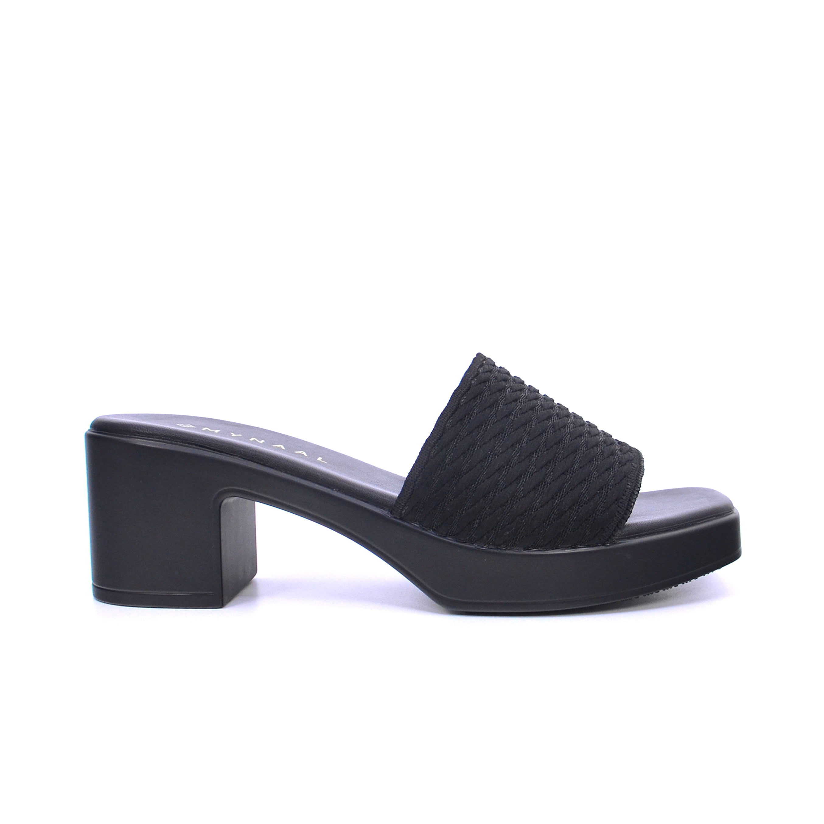 Mynaal 414Rj607 Women's Block-Heel Sandal #color_Black