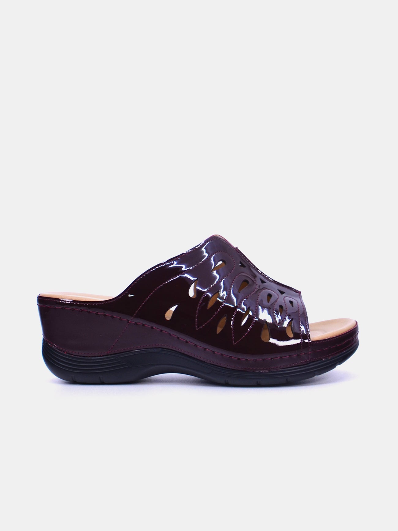 Michelle Morgan 2407-2 Women's Wedge Sandals #color_Maroon