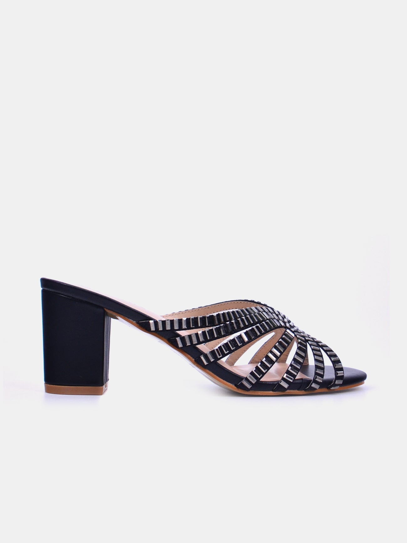 Mynaal Velaq Women's Block Heel Sandals #color_Black