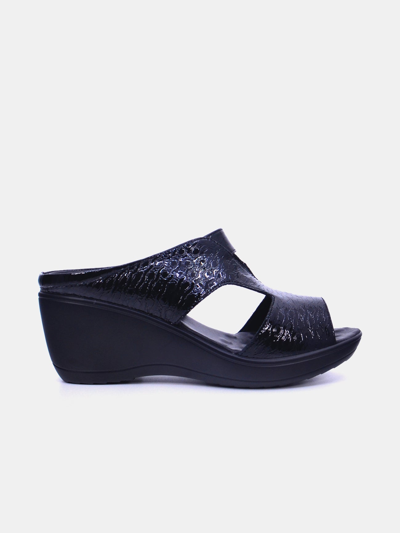 Michelle Morgan 20926-10 Women's Wedge Sandals #color_Black