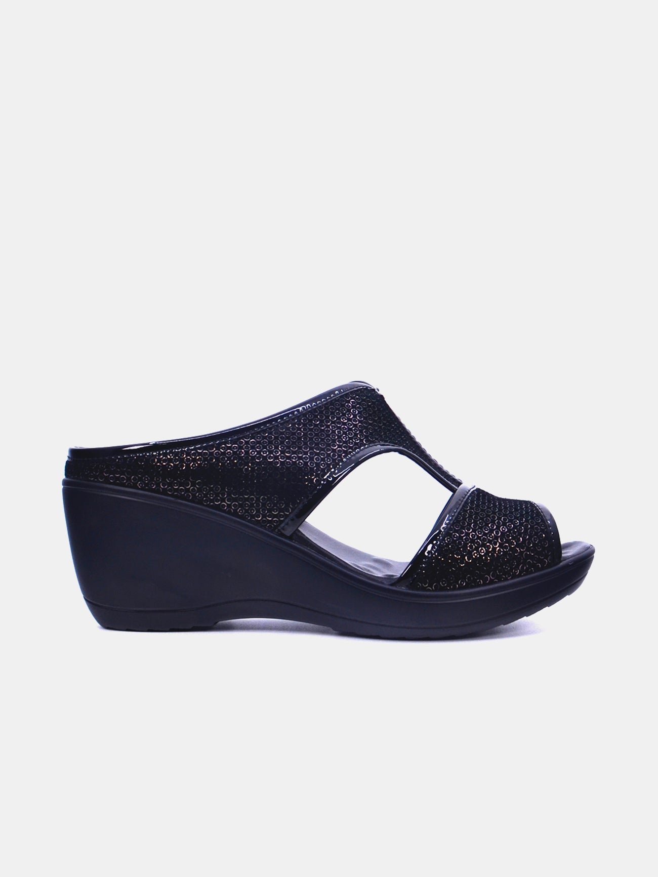 Michelle Morgan 20926-9 Women's Wedge Sandals #color_Black