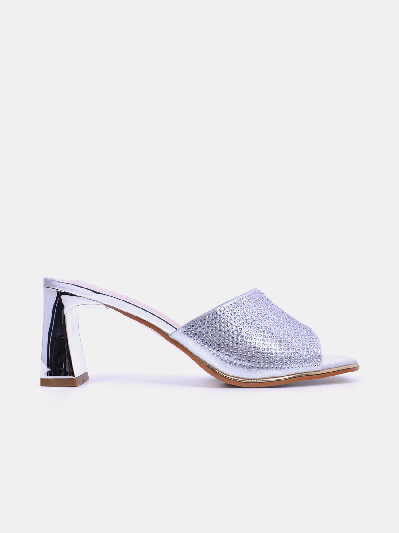 Mynaal Radiq Women's Block Heel Sandals #color_Silver