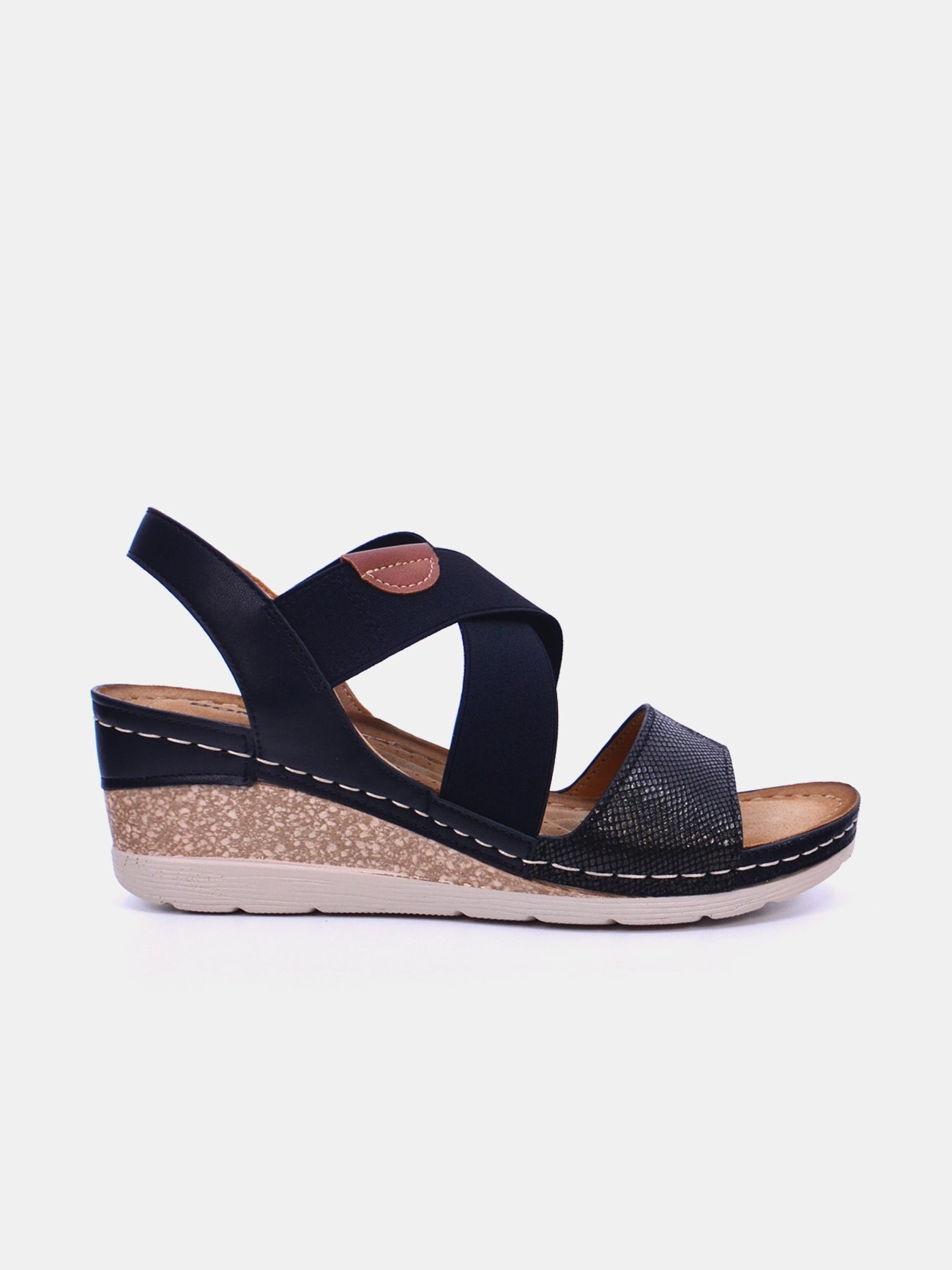 Romika 36601-AR638 Wedge Sandals #color_Black