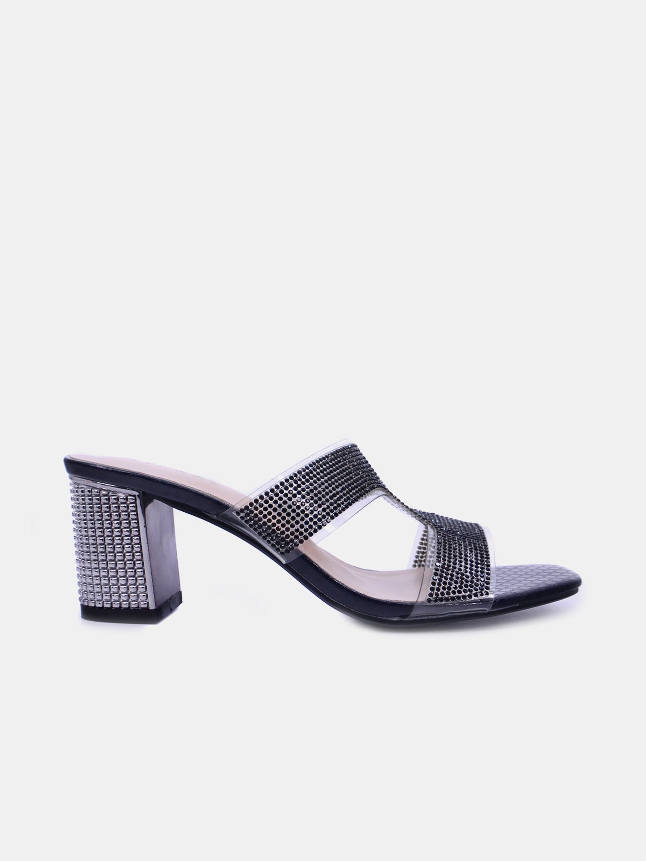 Mynaal Veda Women's Block Heel Sandals #color_Black