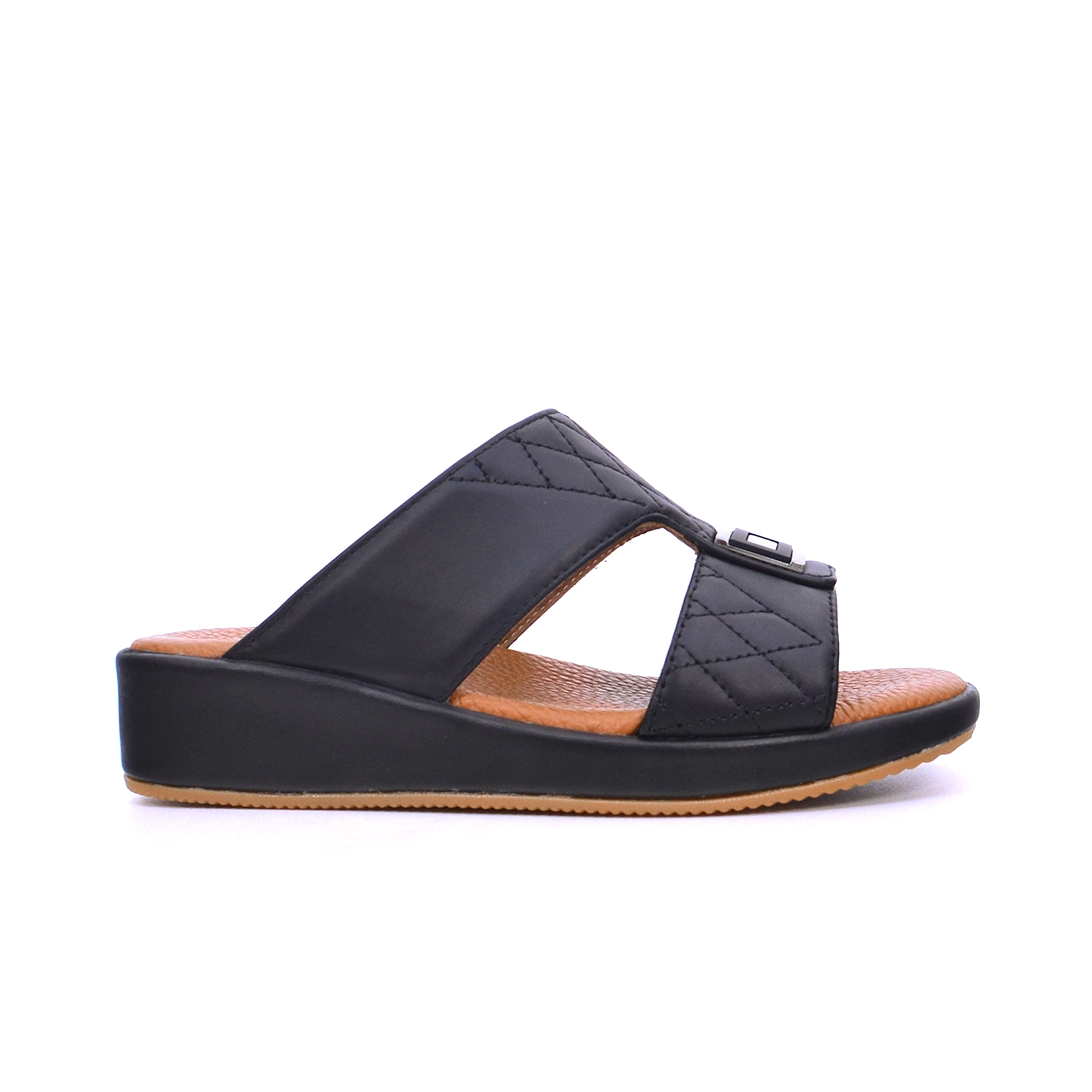 Barjeel Uno MSA138 B Boys Arabic Sandals #color_Black