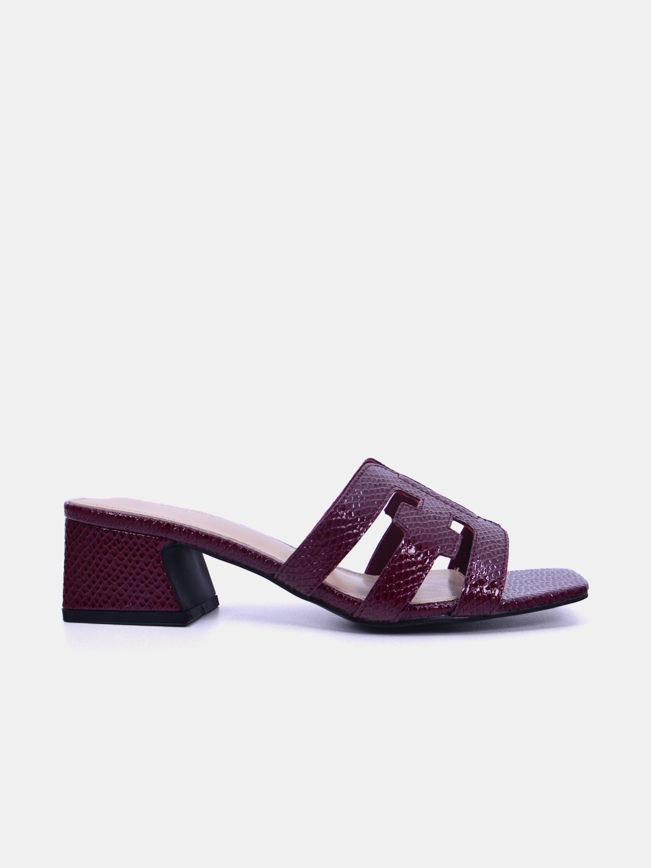Mynaal Celestia Women's Block Heel Sandals #color_Maroon
