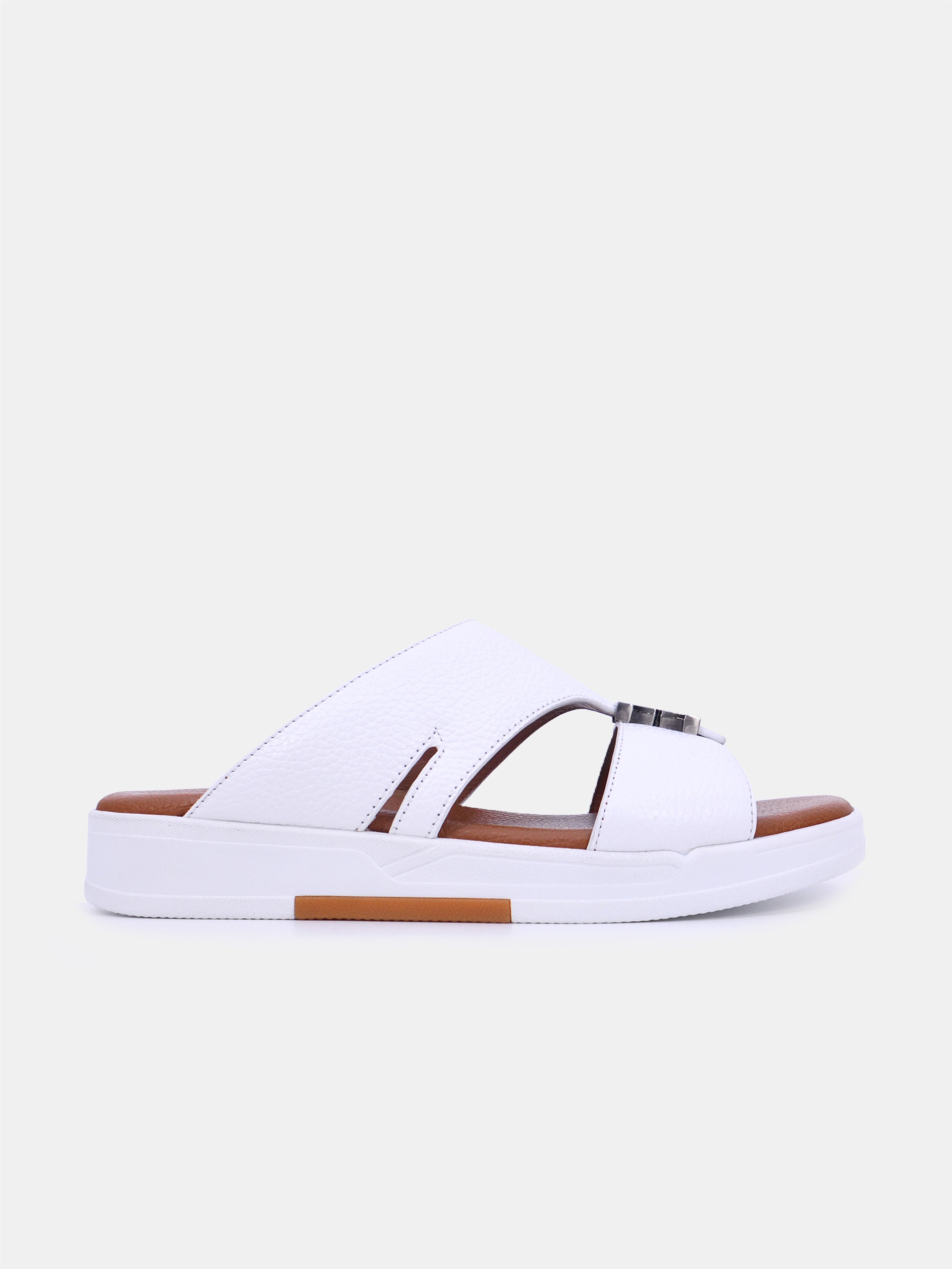 Barjeel Uno TAM Sole B-122 Men's Arabic Sandals #color_white