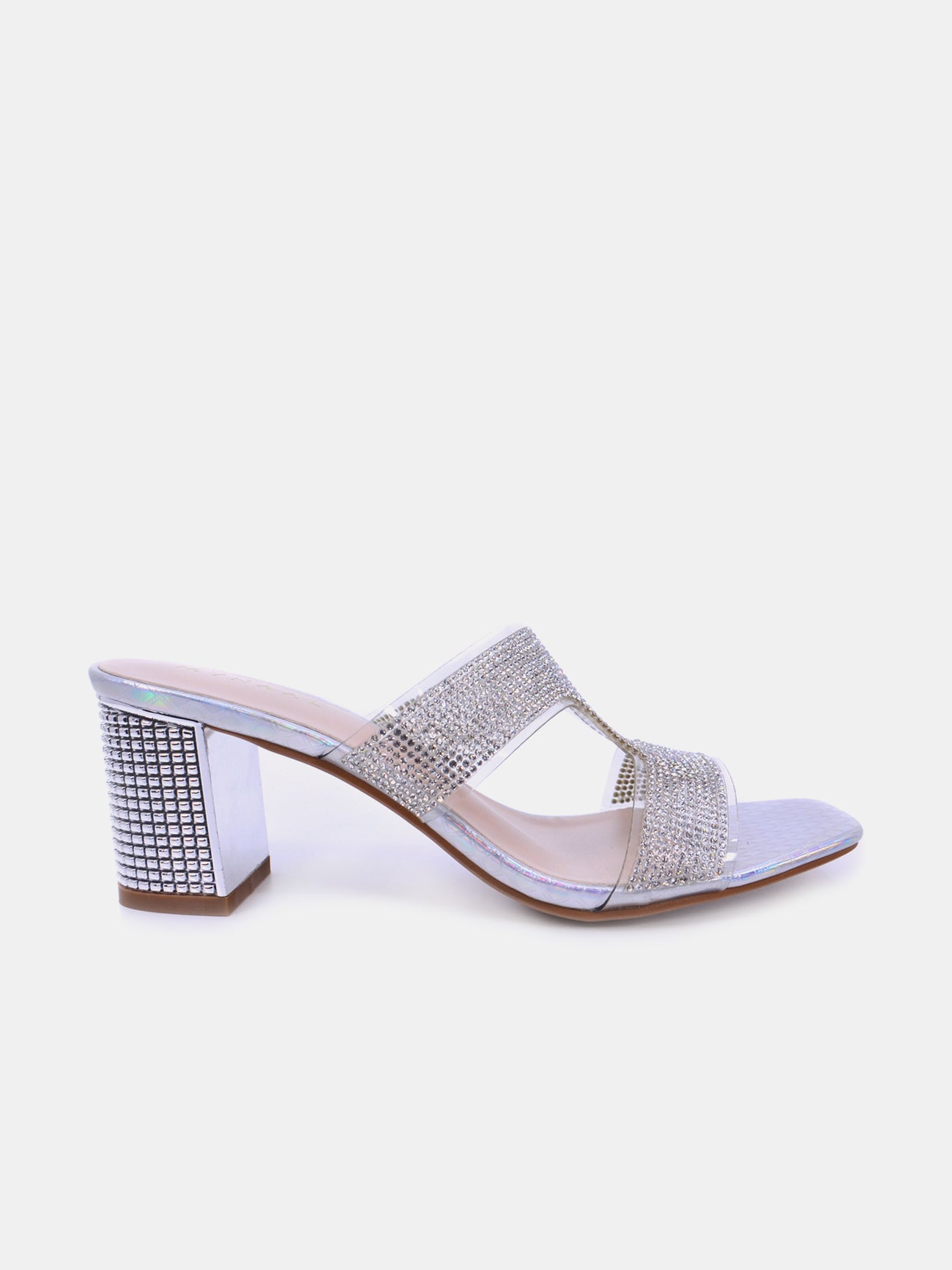 Mynaal Veda Women's Block Heel Sandals #color_Silver