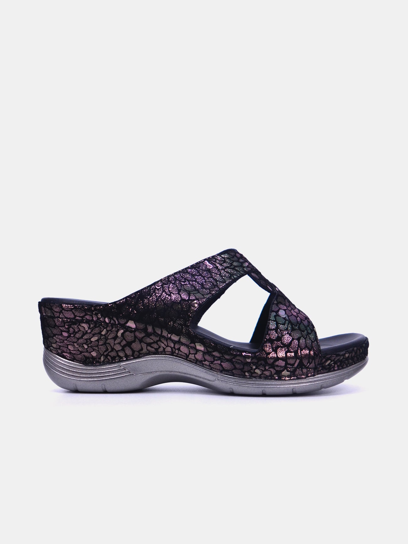 Michelle Morgan 2407-3 Women's Wedge Sandals #color_Gray