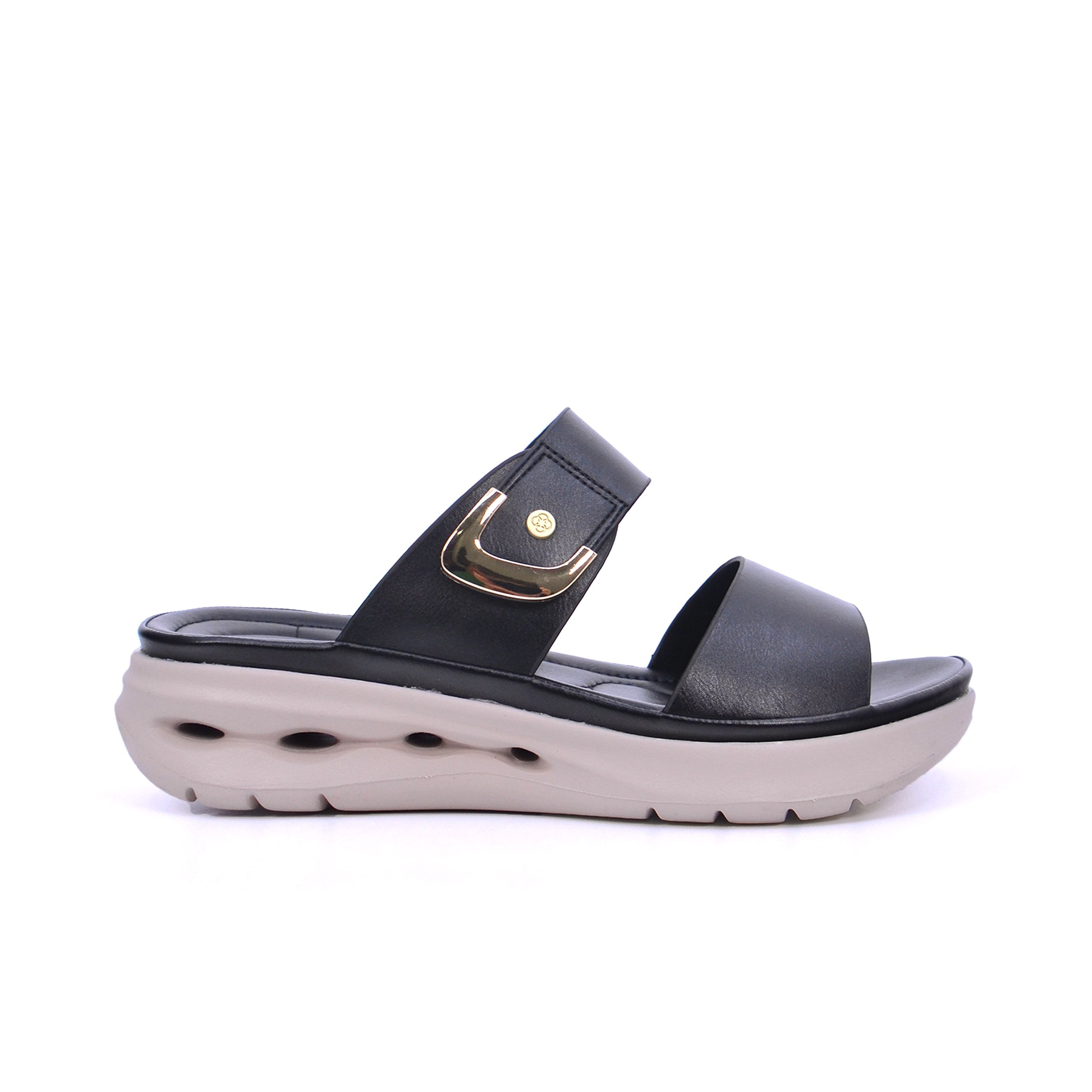 Mynaal 414Rj66E Women's Flat Sandal #color_Black