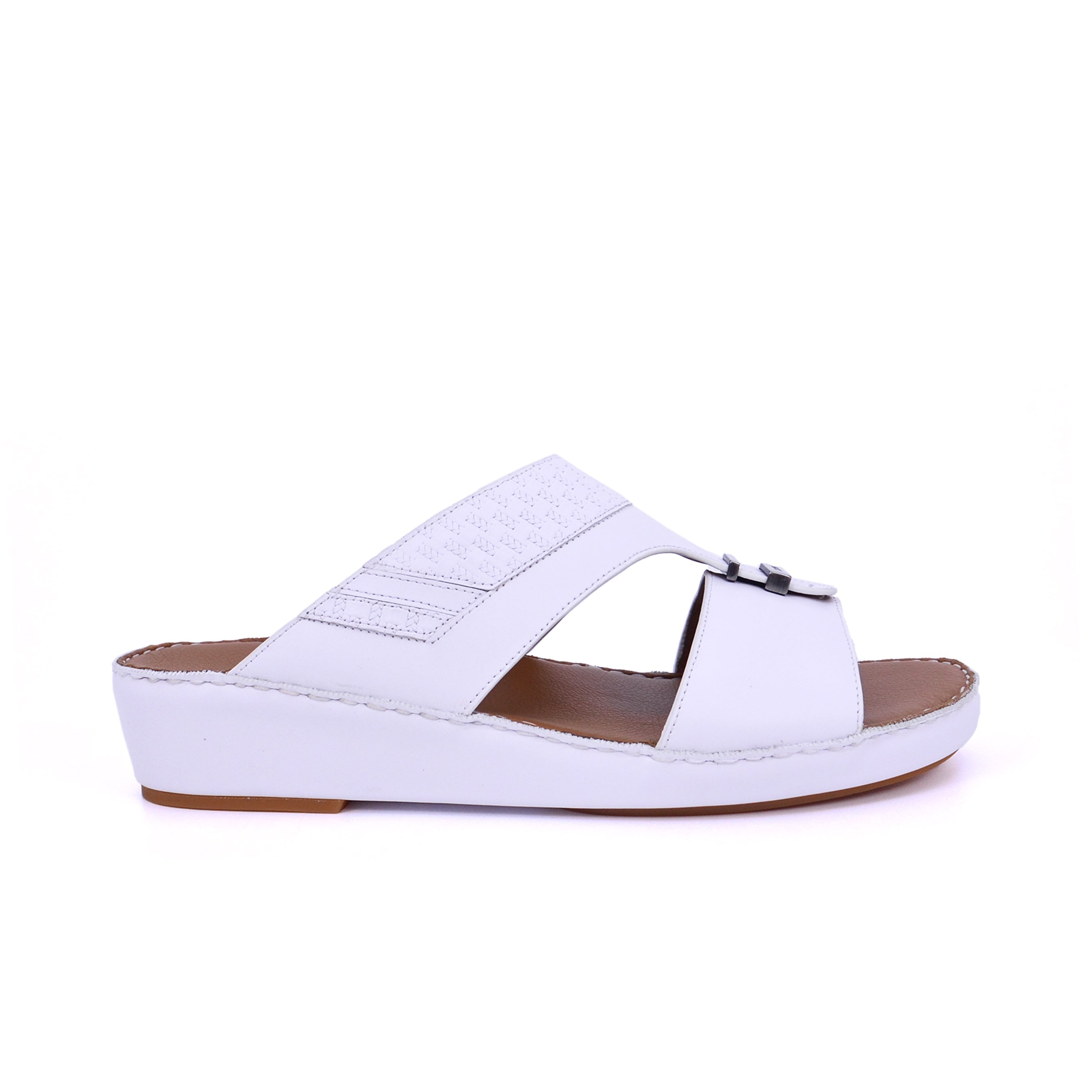 Barjeel Uno BS38 Men's Arabic Sandals #color_White
