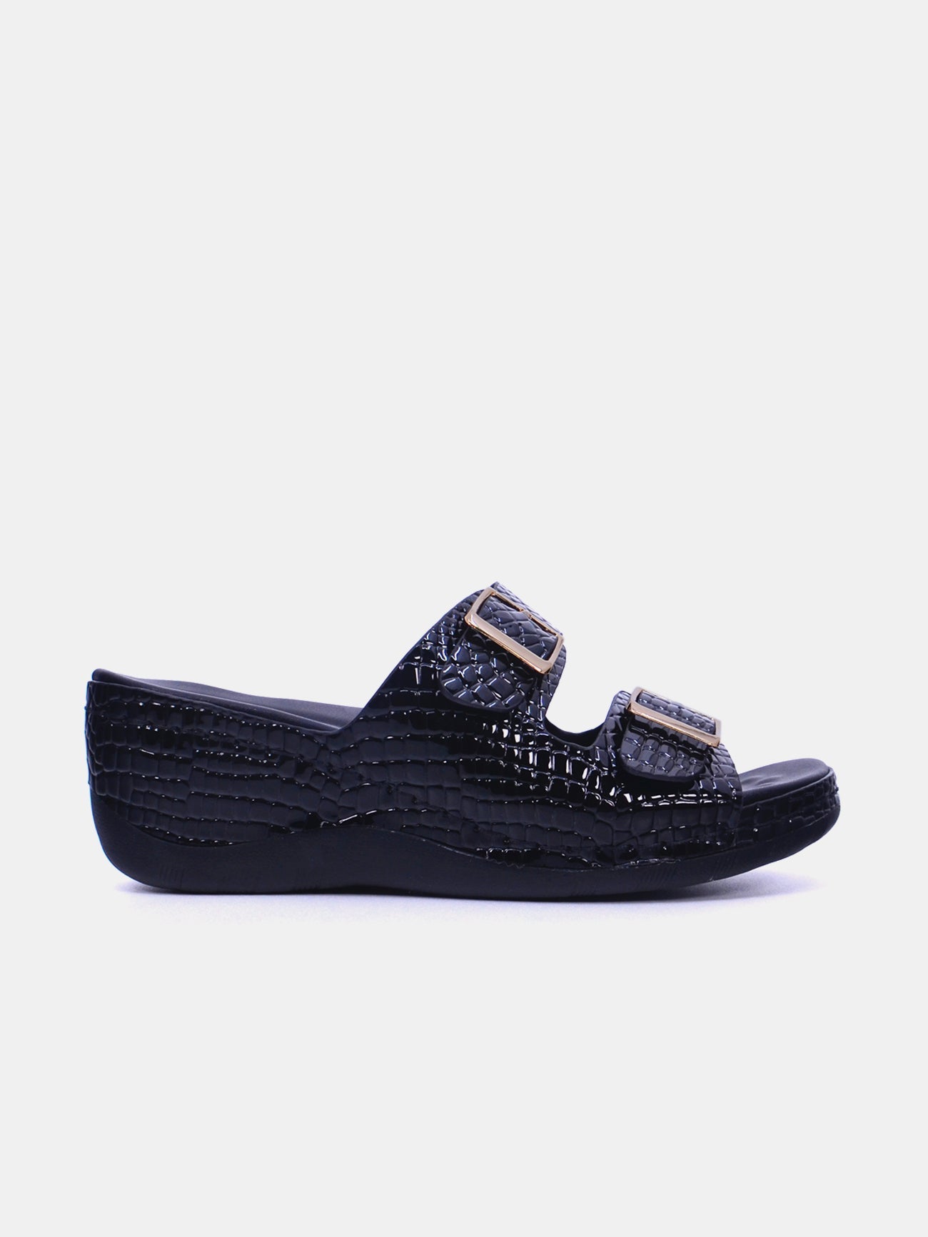 Michelle Morgan 314F7803 Women's Wedge Sandals #color_Black