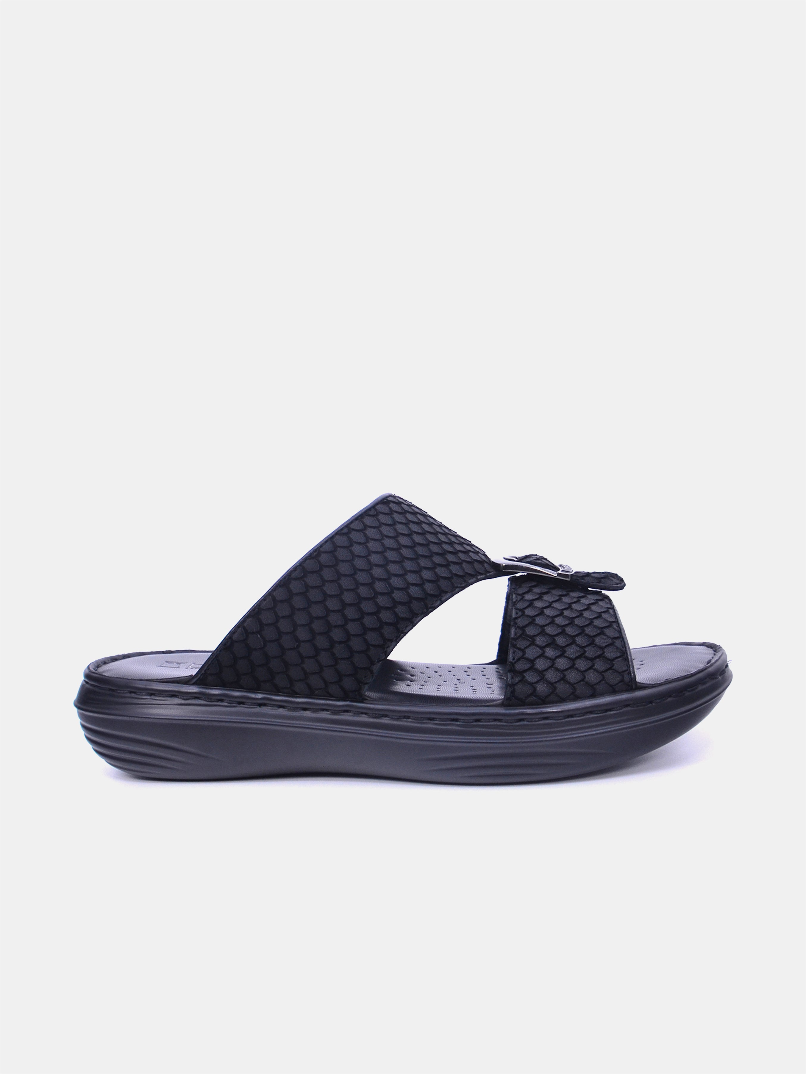 Barjeel Uno 21410-62 Men Arabic Sandals #color_Black