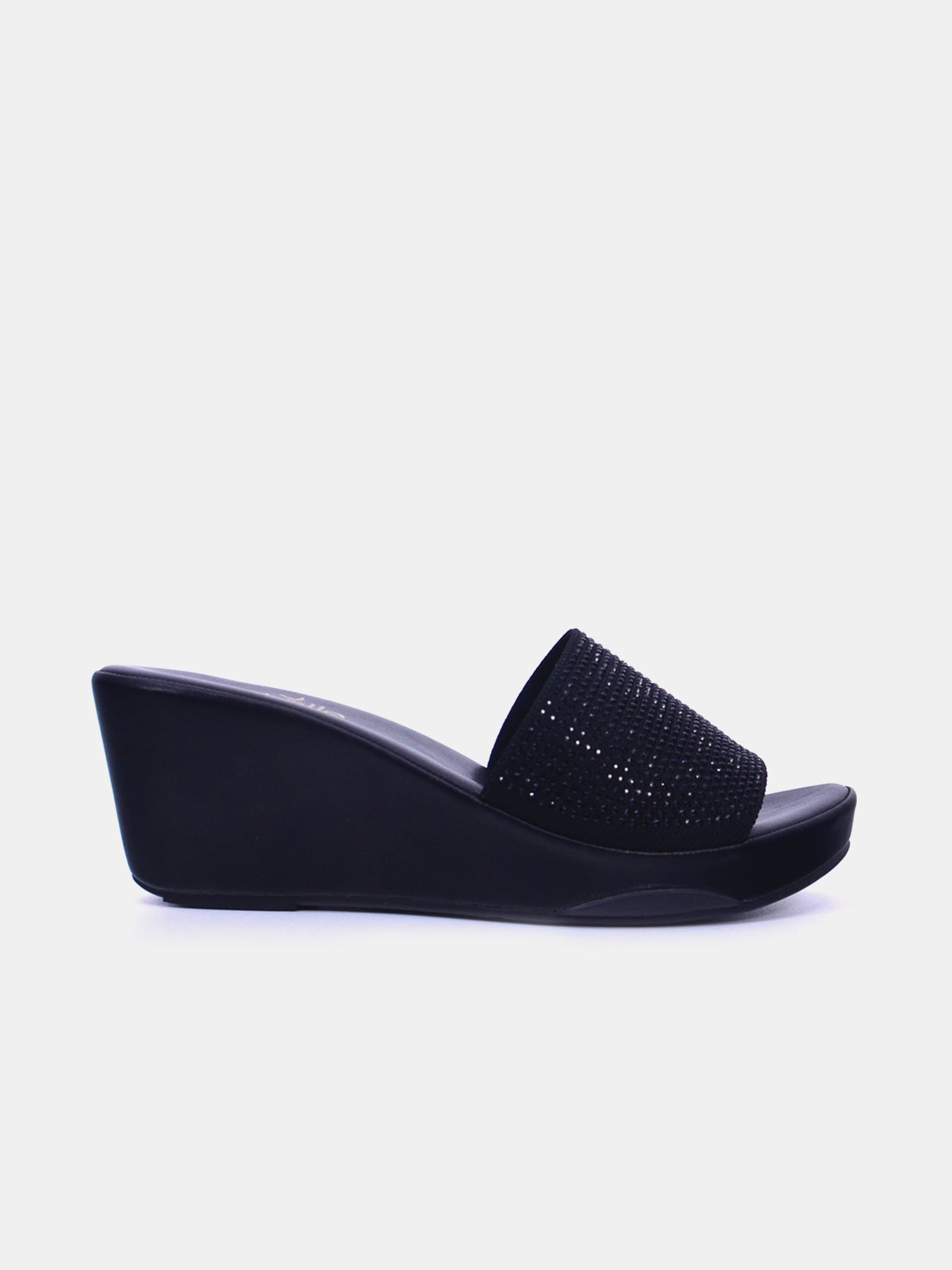 Michelle Morgan 214ZD011 Women's Wedge Sandals #color_Black