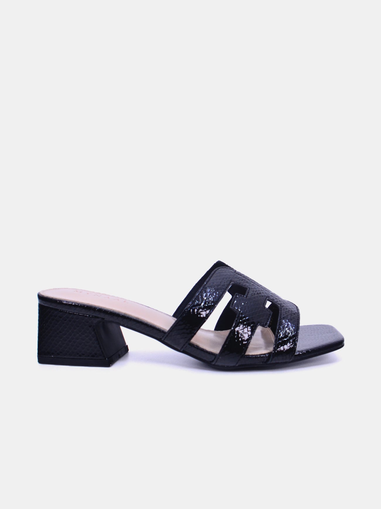Mynaal Celestia Women's Block Heel Sandals #color_Black