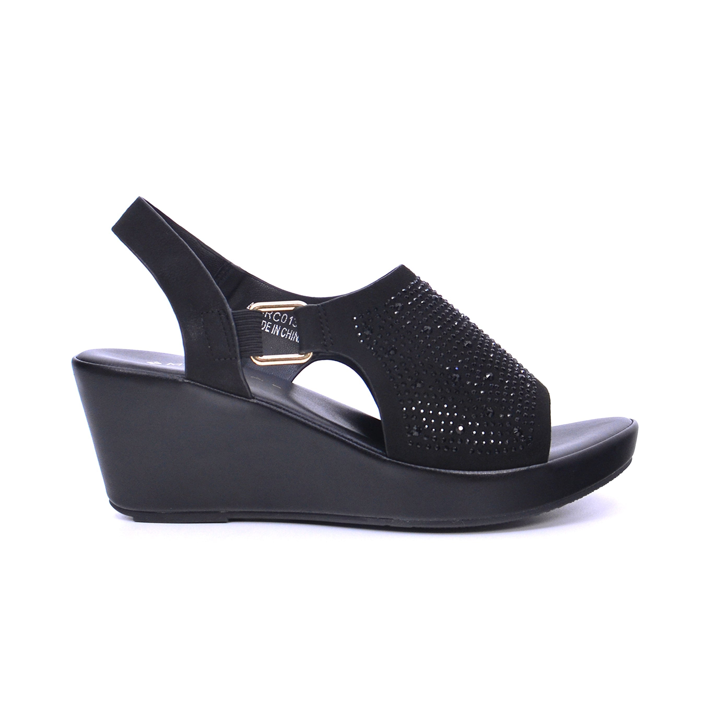 Mynaal 414Rc013 Women's Wedge Sandal #color_Black